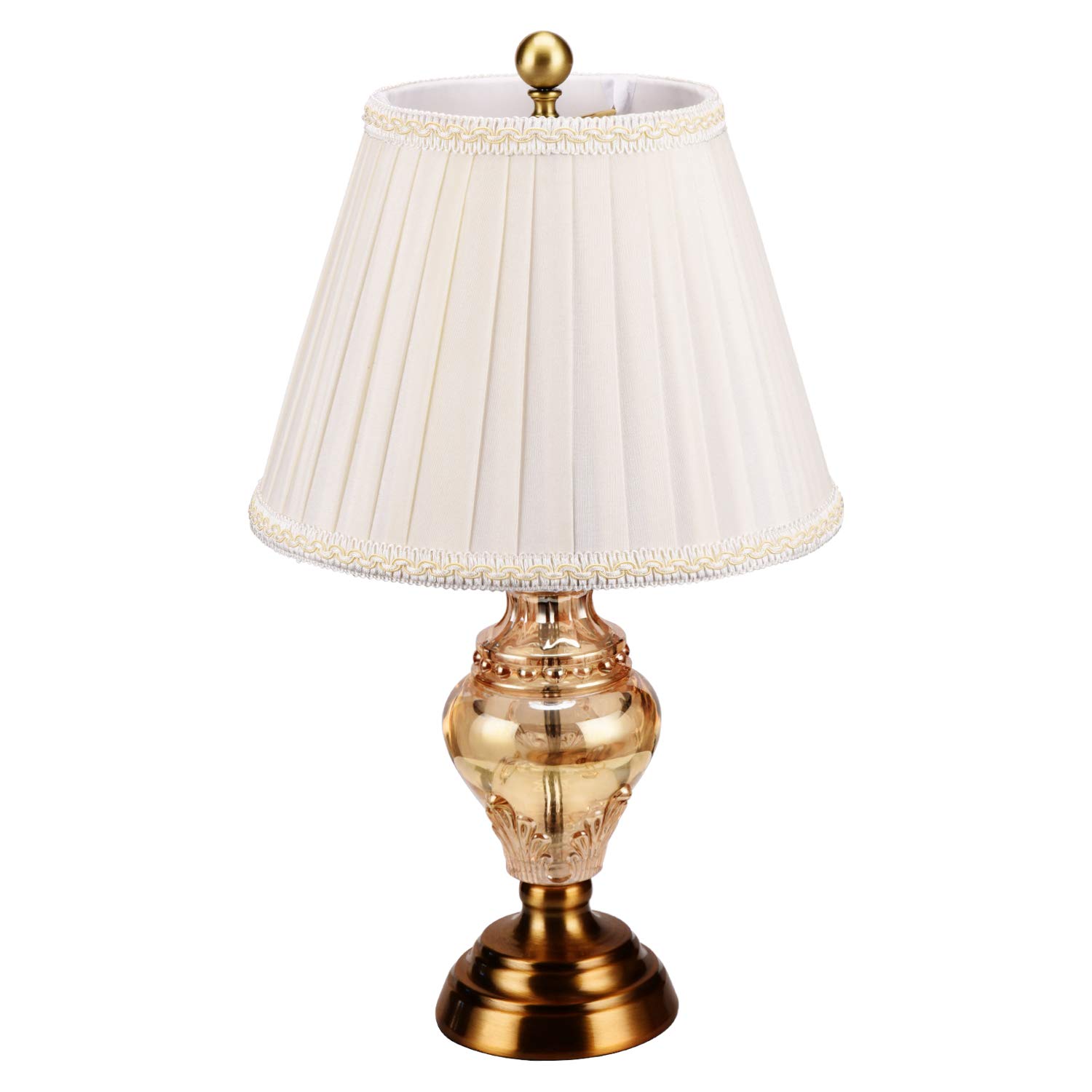 Canomo 8 Inch Lamp Harp Set - Antique Brass Lamp Shade Holder with Light Base & 3mm Ball Finial for Table & Floor Lamps - Perfect for Living Room, Bedroom & Office Lighting Decor