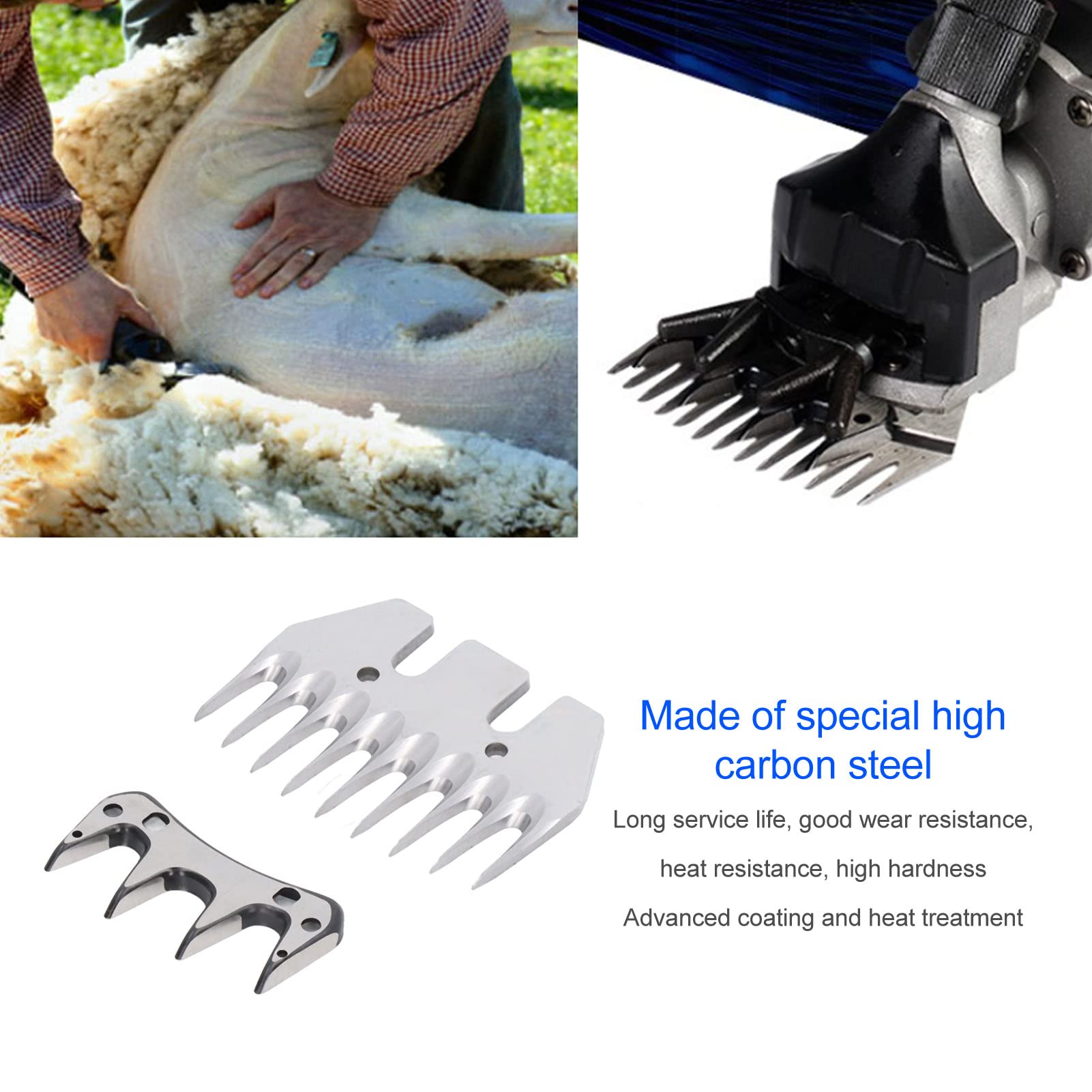 9-Tooth Electric Sheep Shears Blades - High Carbon Steel, Wear-Resistant Wool Comb Cutter for Goats & Sheep | Perfect for Professional Grooming & Livestock Care