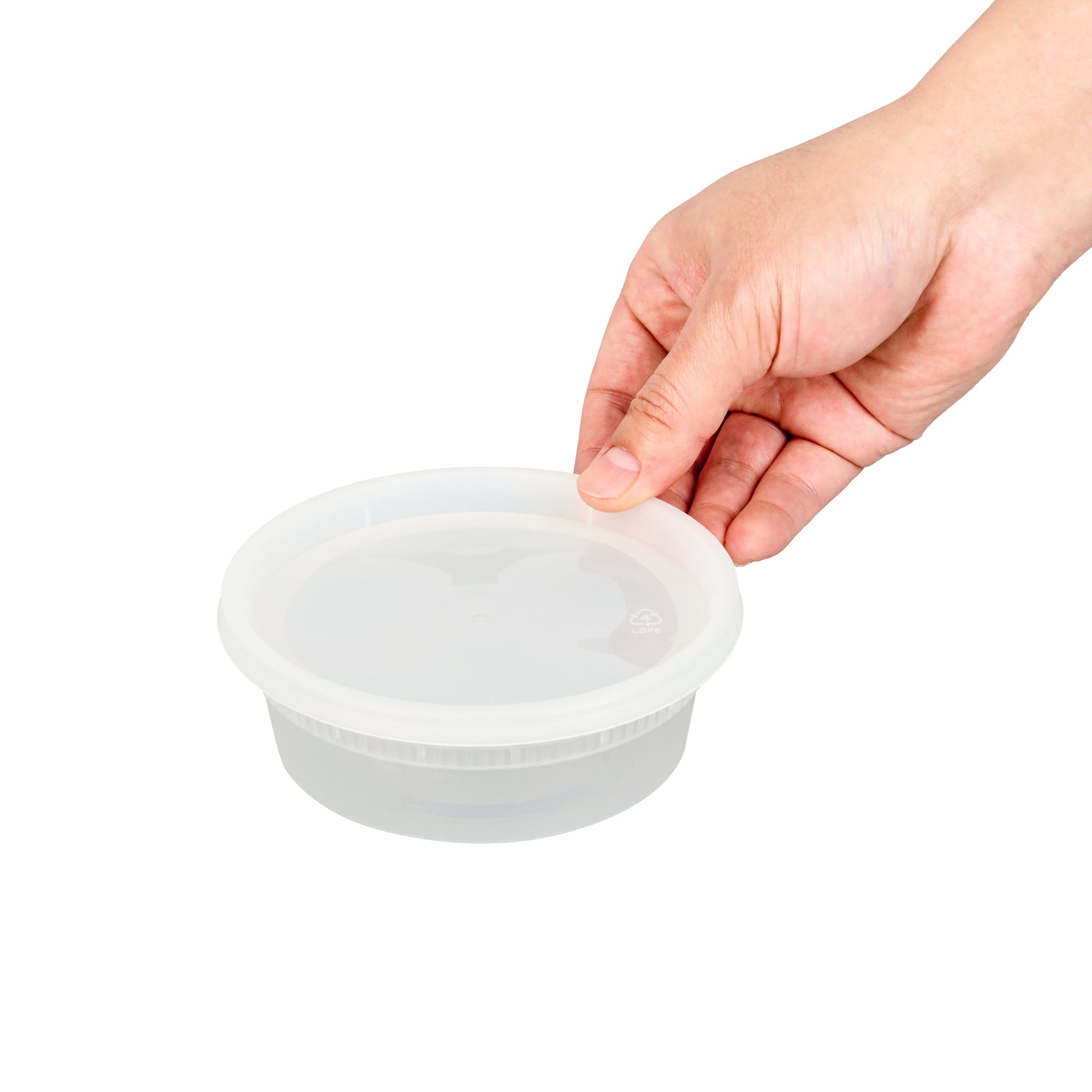 8 oz Round Clear Plastic Soup Containers with Lids - Microwave Safe, 4.5