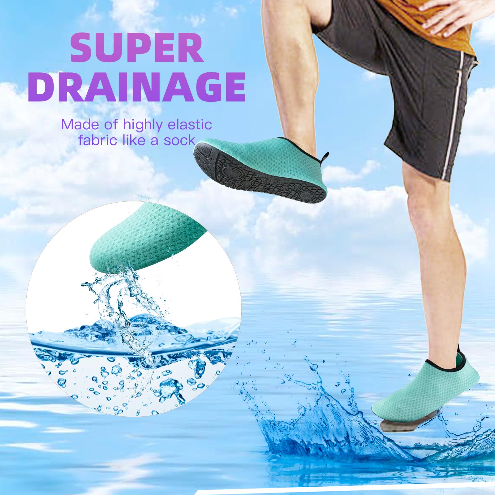 **Men's & Women's Water Shoes - Lightweight Barefoot Aqua Shoes for Beach, Surfing, Diving & Swimming | Quick-Dry & Breathable for Comfort**    *(Perfect for beach walks, water sports, kayaking, and poolside activities.)*
