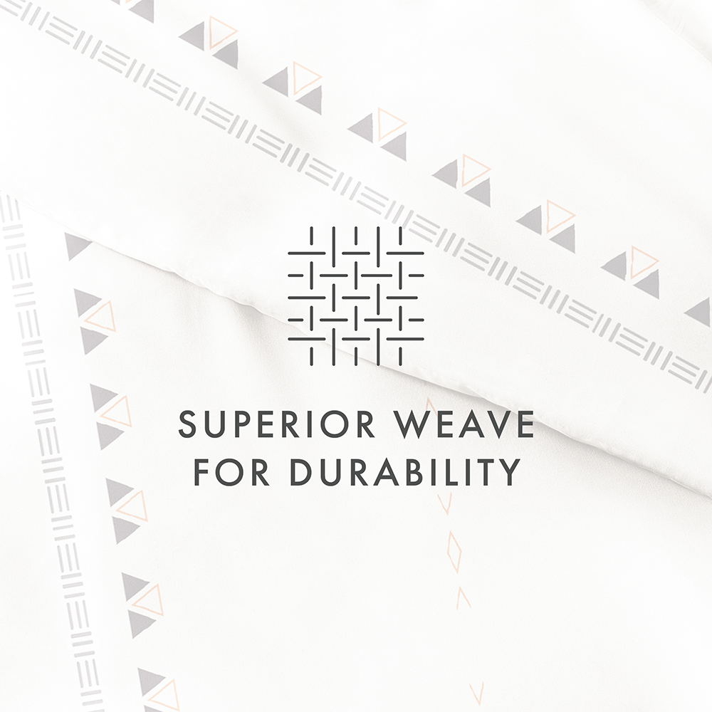 Natural Geo Lines Pattern 3-Piece Duvet Cover Set - Queen Size, 100% Cotton Boho Bedding - Perfect for Modern & Bohemian Bedroom Decor