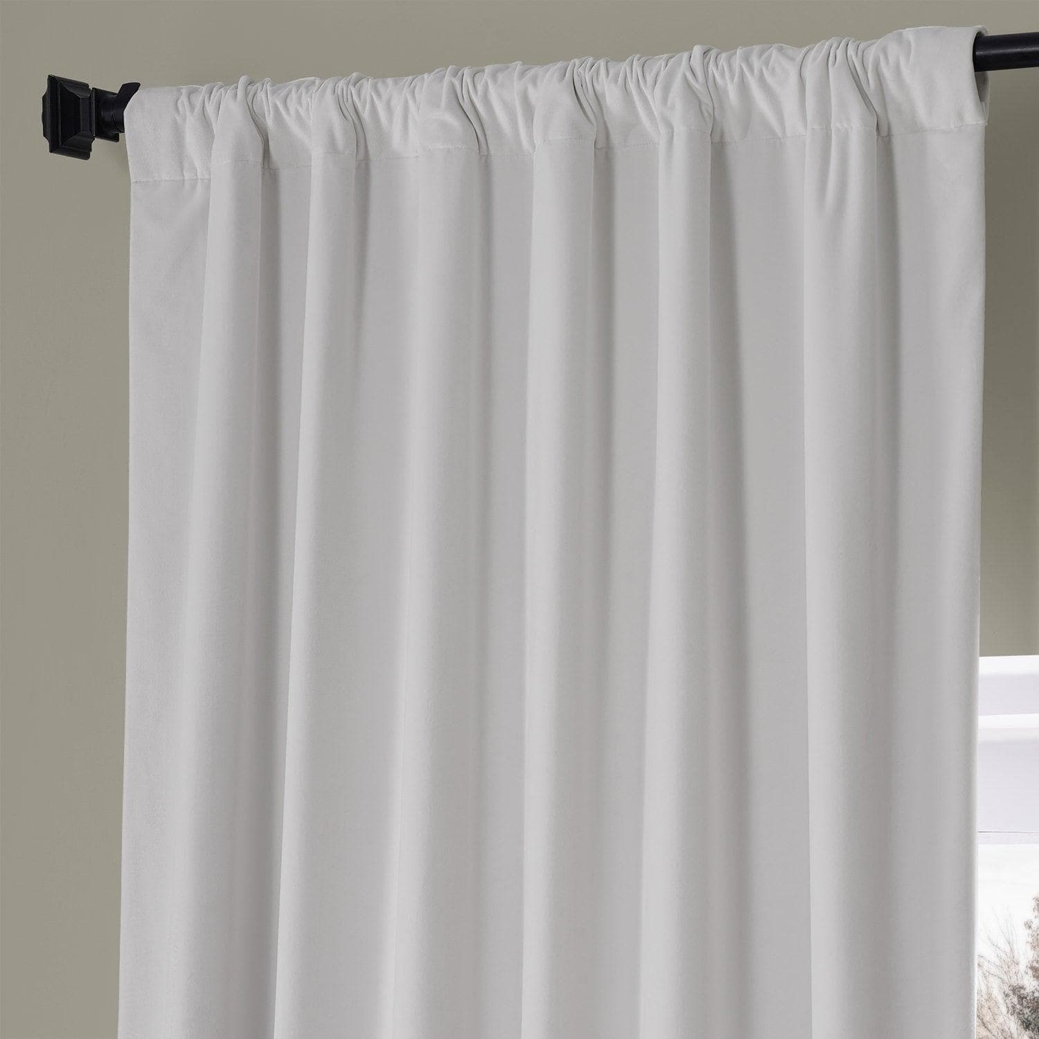Luxury Misty White Signature Plush Velvet Blackout Curtains for Bedroom & Hotel - Noise Reducing, Thermal Insulated, Room Darkening Drapes for Better Sleep