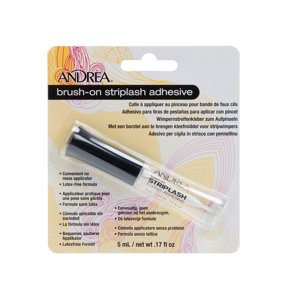 Andrea Brush on Clear Strip Lash Adhesive - Waterproof Eyelash Glue for False Lashes, Latex-Free, Long-Lasting Hold, 4-Pack - Perfect for Parties, Weddings & Daily Wear