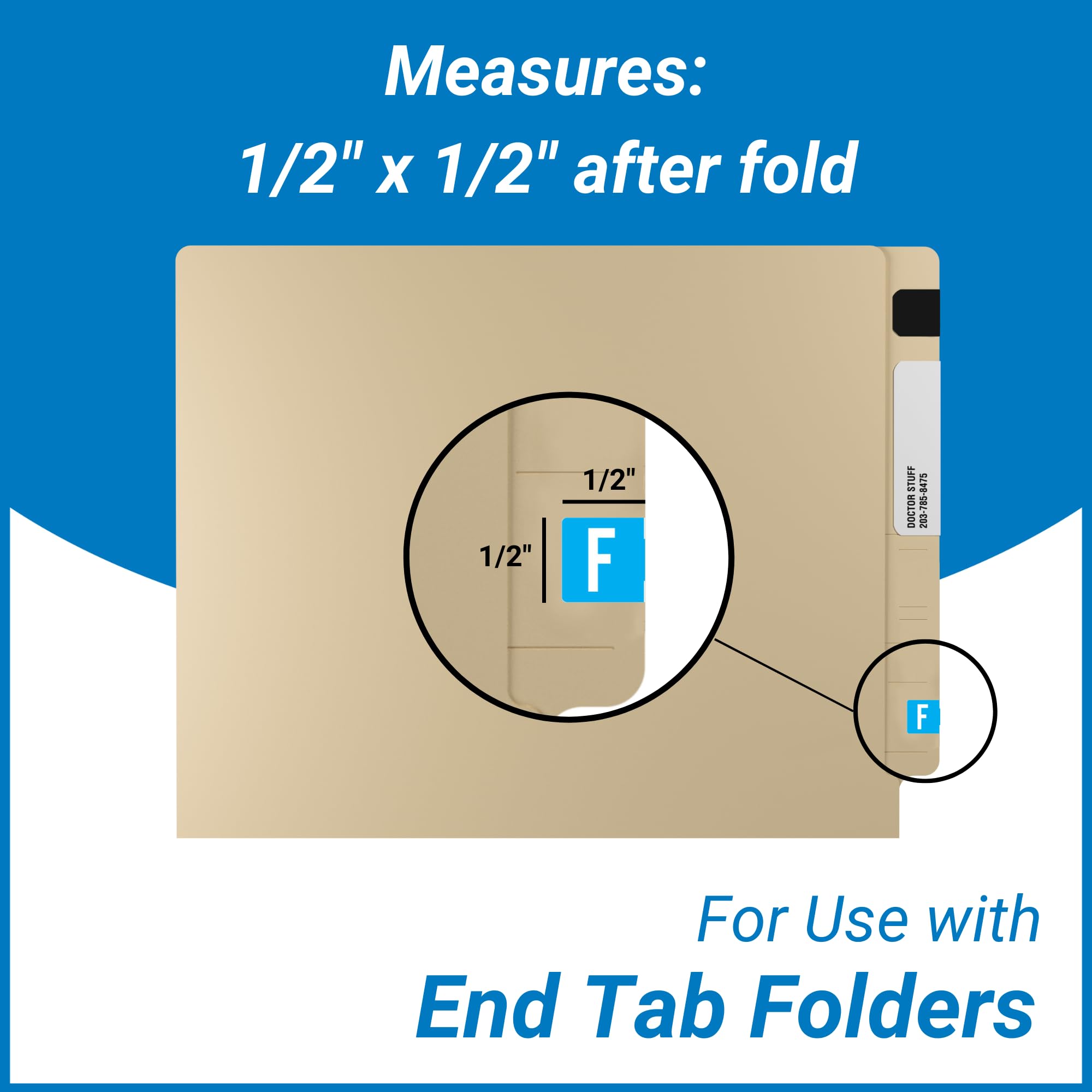 Doctor Stuff File Folder Labels - Blue 1/2