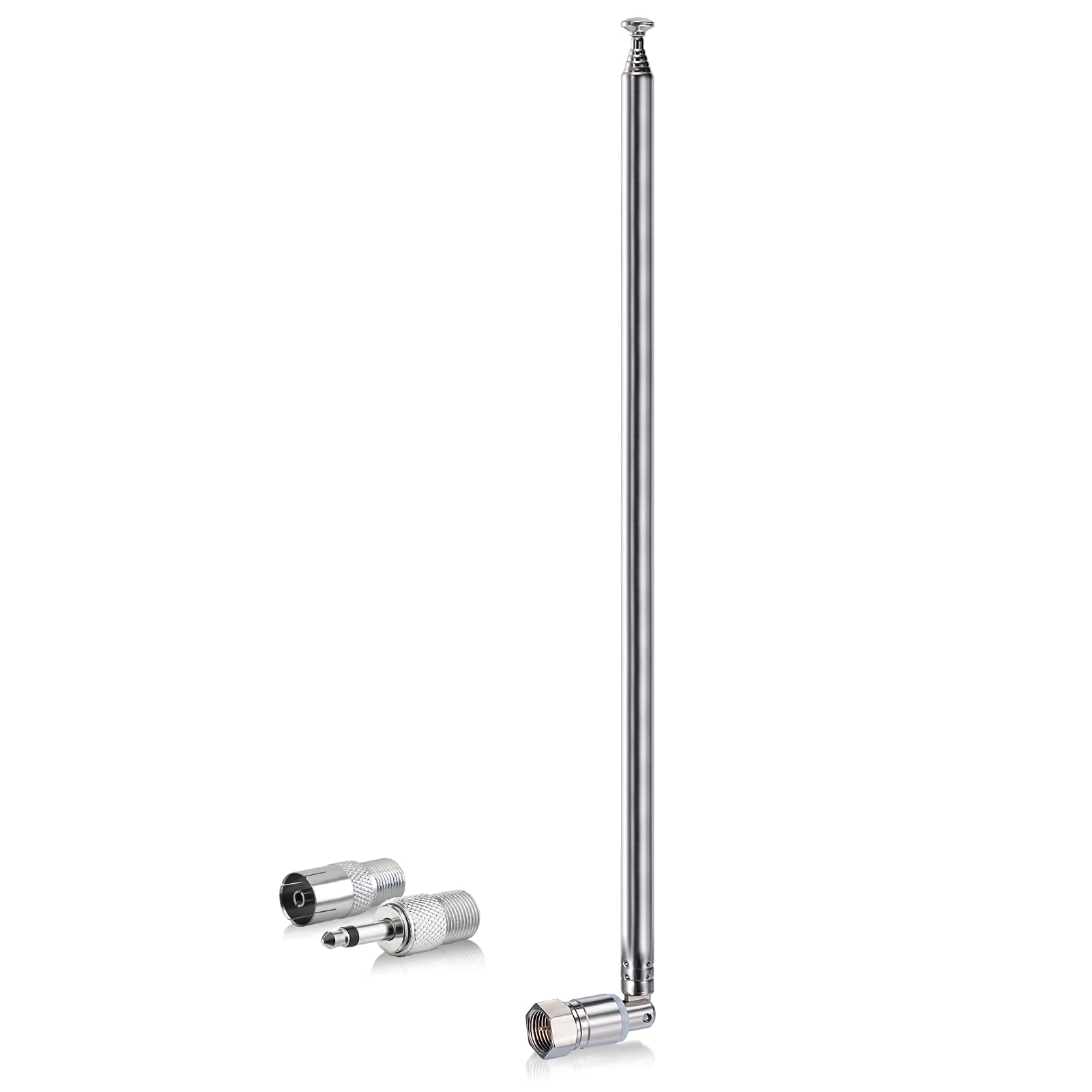 Bingfu 115cm 75 Ohm Telescopic FM Radio Antenna - High Fidelity Dab Antenna for Portable Radios, Tuners & Receivers - Compatible with Philips, Tivoli, Panasonic, Pioneer, Onkyo, Denon - Perfect for Home, Office & Car Audio Systems