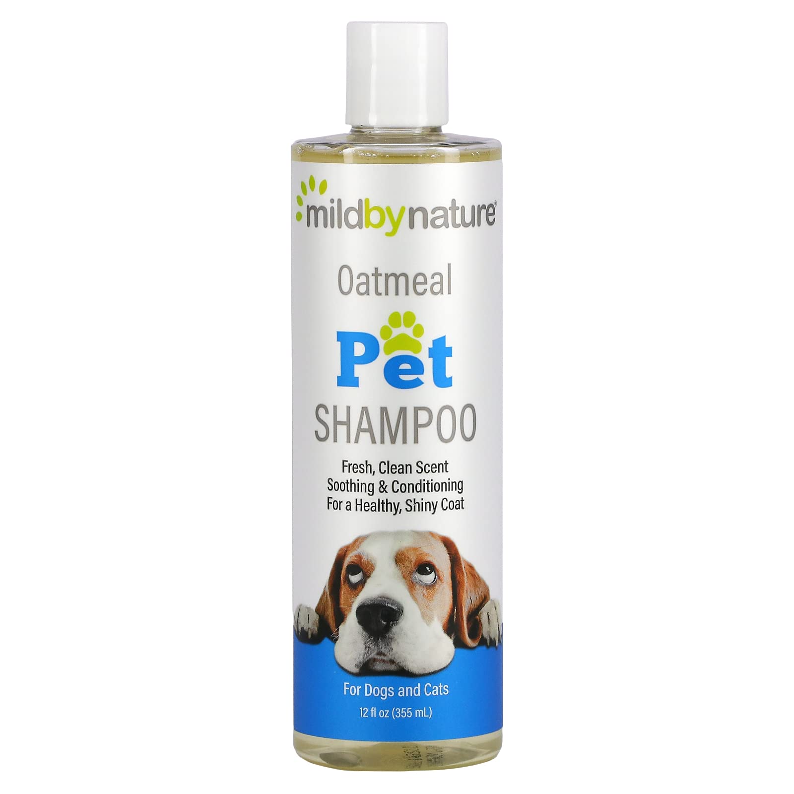 Mild By Nature Oatmeal Pet Shampoo for Dogs & Cats - 12 fl oz (355 ml) - Hypoallergenic, Soothing Formula for Dry, Itchy Skin - Perfect for Bath Time & Grooming