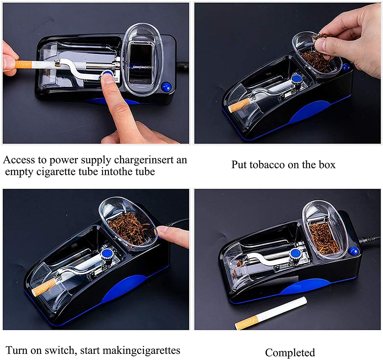 Electric Automatic Cigarette Rolling Machine - Tobacco Injector for DIY Cigarettes | Perfect for Home Use, Travel & Outdoor Smoking