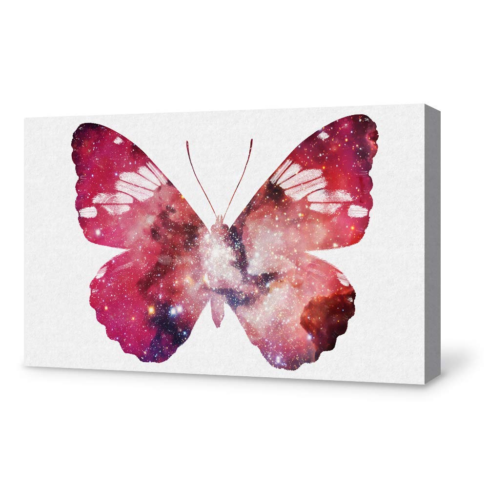 Beautiful Butterfly Giclee Canvas Wall Art - 12x18 Inches Handmade Painting for Bedroom, Living Room, Home Office & Nursery Decor