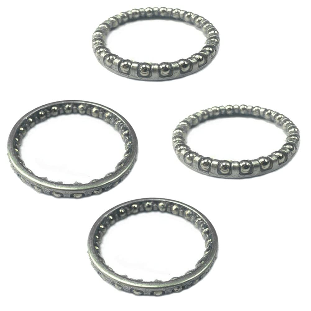 4Pcs 40mm Bicycle Headset Bearing Balls - Caged Bearing Race Replacement Parts - Durable Metal Ring for Bike Repair & Maintenance - Perfect for Mountain, Road & BMX Bikes