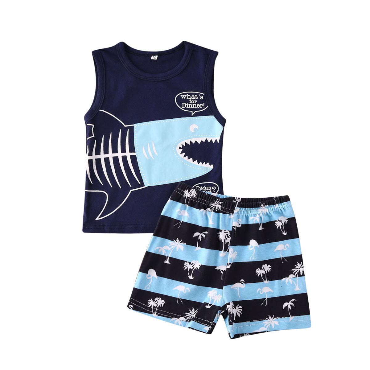 Toddler Boys Summer Shorts Set - Sleeveless Tank Top & Shorts 2Pcs for Playtime