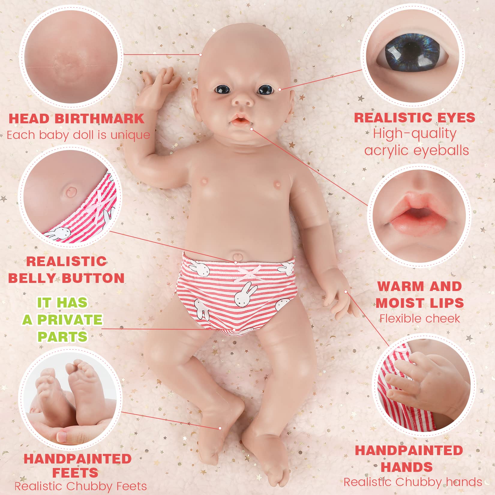 IVITA 19 Inch Realistic Silicone Reborn Baby Doll - Lifelike Full Body Girl Doll (Not Vinyl) | Perfect for Nursery Decor, Gift Giving & Collectors