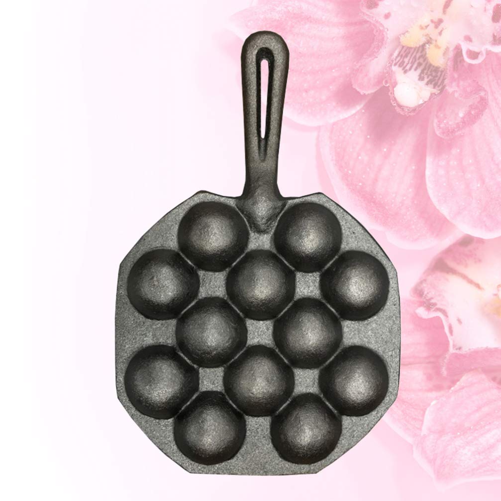 DOITOOL Cast Iron Octopus Ball Maker Pan - Nonstick 12-Hole Grill Pan for Stovetop, Egg Ball Baking & Takoyaki - Perfect for Home Cooking, Party Snacks & Japanese Street Food Style