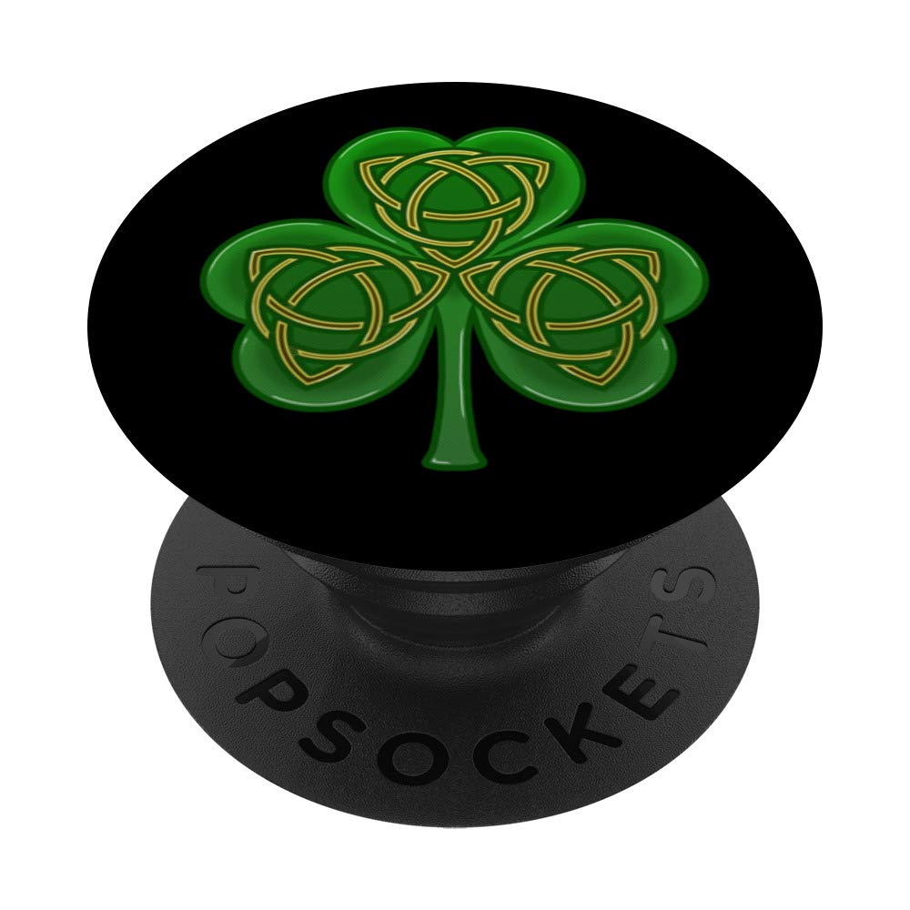 Irish Celtic Trinity Knot Shamrock PopSockets PopGrip - Interchangeable Phone Stand & Grip for iPhone, Samsung & Tablets | Perfect for St. Patrick's Day, Irish Pride & Everyday Use