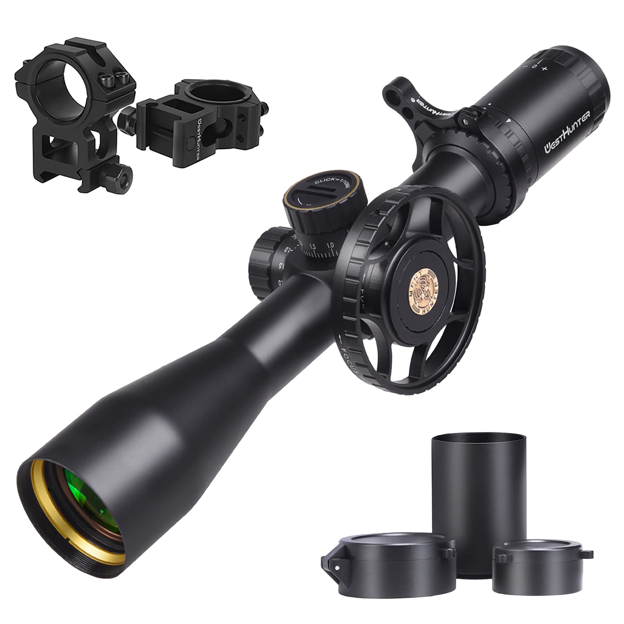 WestHunter Optics HD 4-16x44 FFP Rifle Scope - First Focal Plane, 30mm Tube, 1/10 MIL Adjustments, Wide Field of View for Tactical Shooting & Hunting | Ideal for Long-Range Precision, Competition & Outdoor Adventures