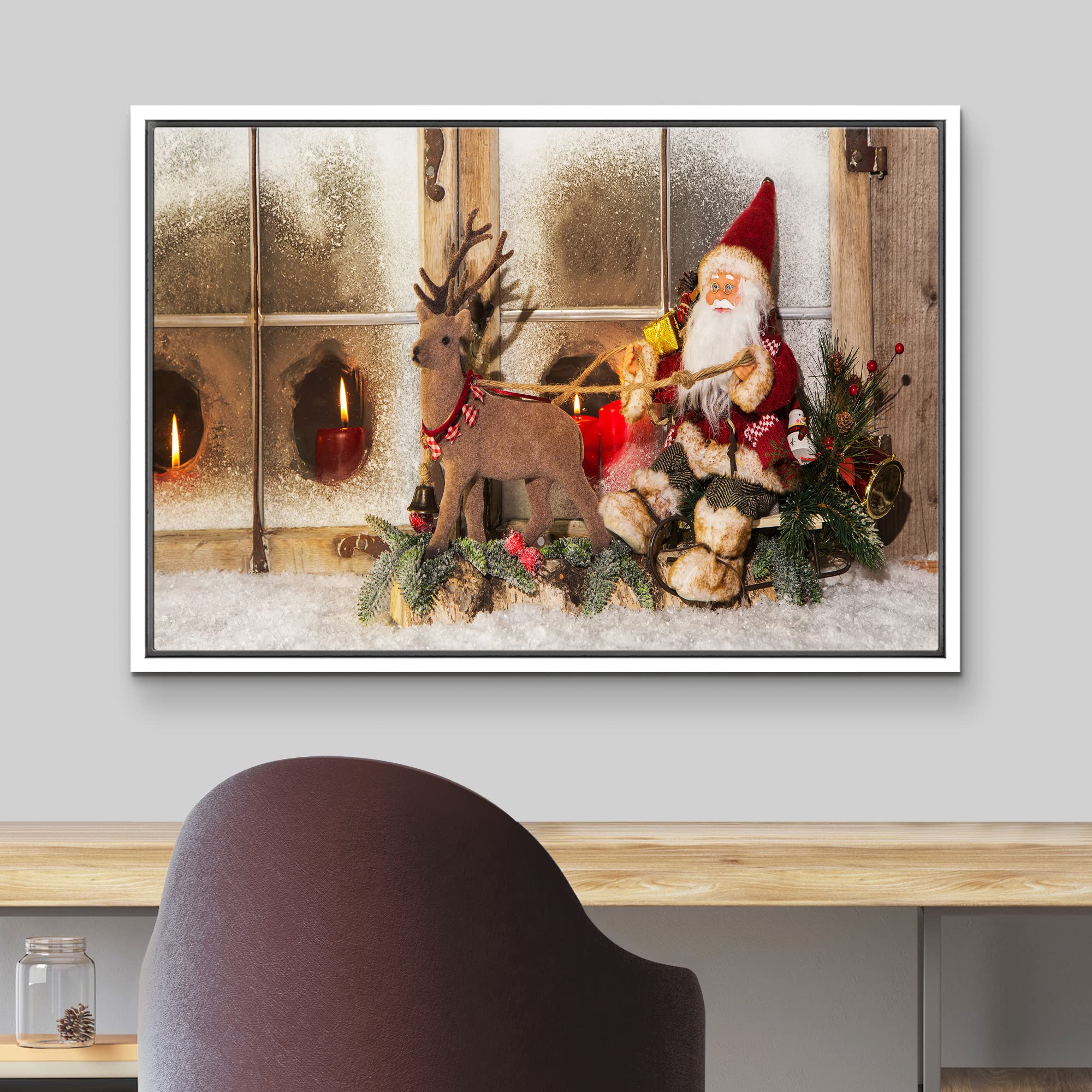 Wall26 Framed Canvas Wall Art - Merry Christmas Pictures, 24