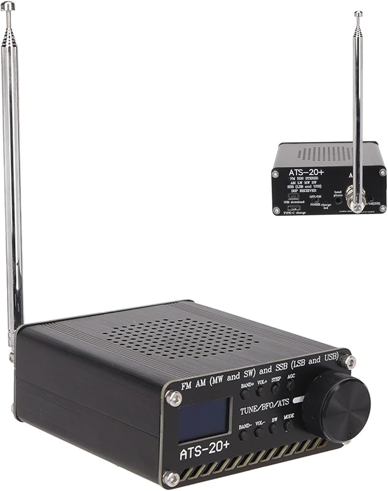 ATS-20 Si4732 Full Band Radio Receiver - Portable AM/FM/LW/SW/SSB World Band Receiver with Speaker & Antenna - Aluminum Alloy Case Shortwave Radio for Outdoor Camping, Emergency, Travel & Home Use