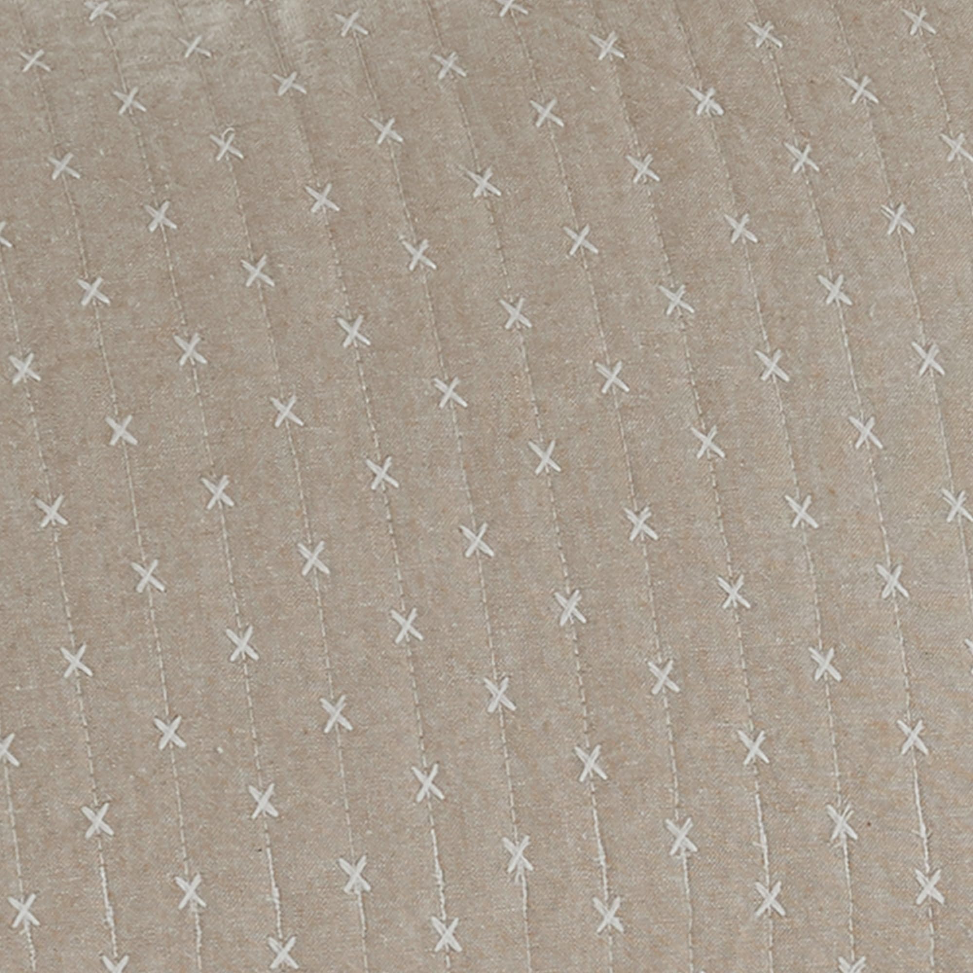 Levtex Home King Size Taupe Cross Stitch Quilted Bedspread Set with 2 Shams - 120x104 Inch Bedspread & 20x36 Inch Shams - Soft Cotton Bedding for Cozy Bedroom Decor - Perfect for Master Bedrooms, Guest Rooms & Farmhouse Style Homes
