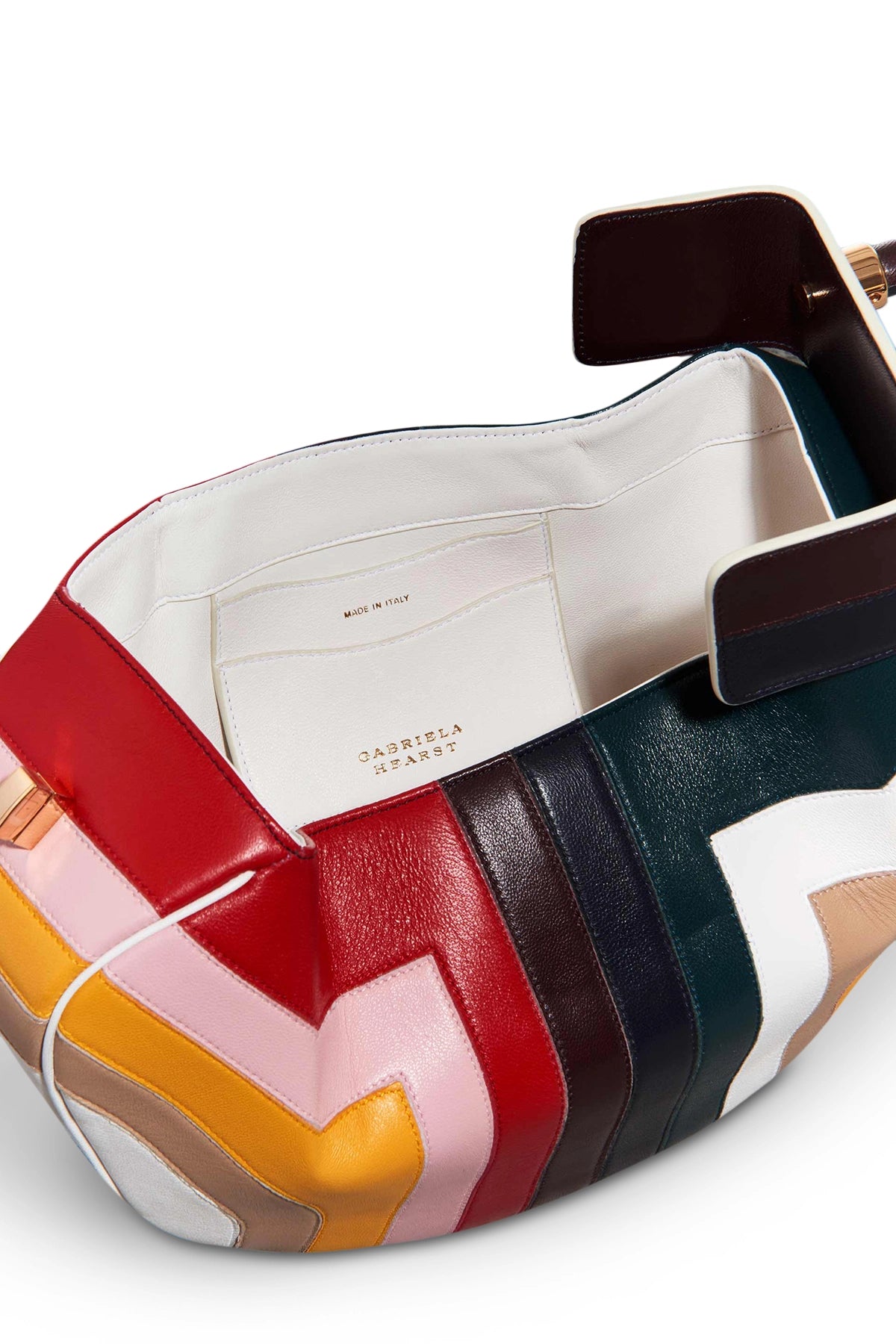 Nina Striped Nappa Leather Crossbody Bag for Women - Stylish & Durable Handbag for Work, Travel & Everyday Use