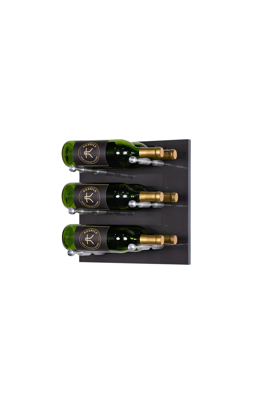 Kessick Wine as Art 14x14 High Gloss Panel Wine Rack - Modern Wall Mounted Wine Storage for Kitchen, Dining Room & Home Bar Decor