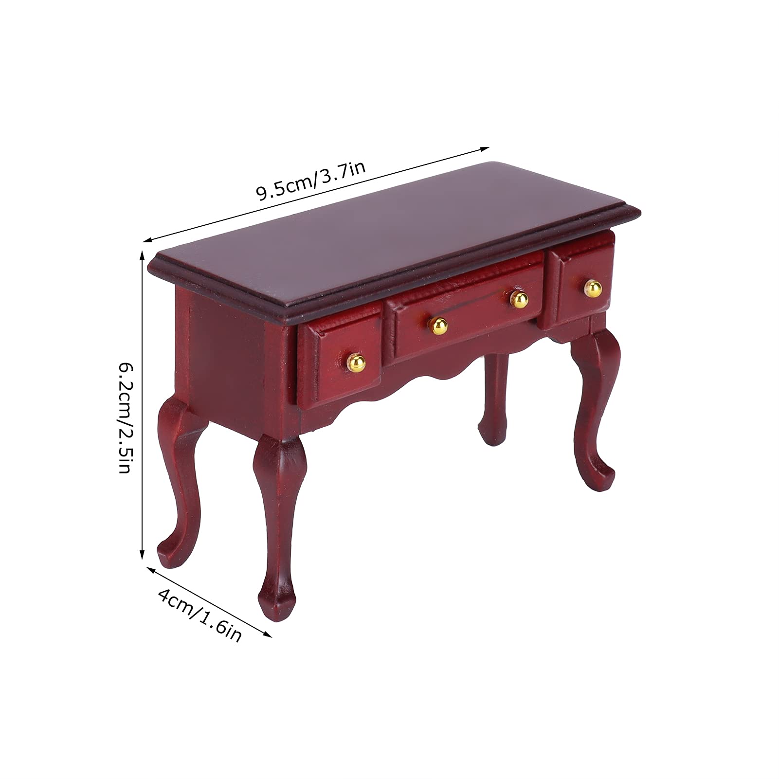 1:12 Miniature Wooden Dollhouse Desk - Retro Writing Table for Dollhouse Decor & Play