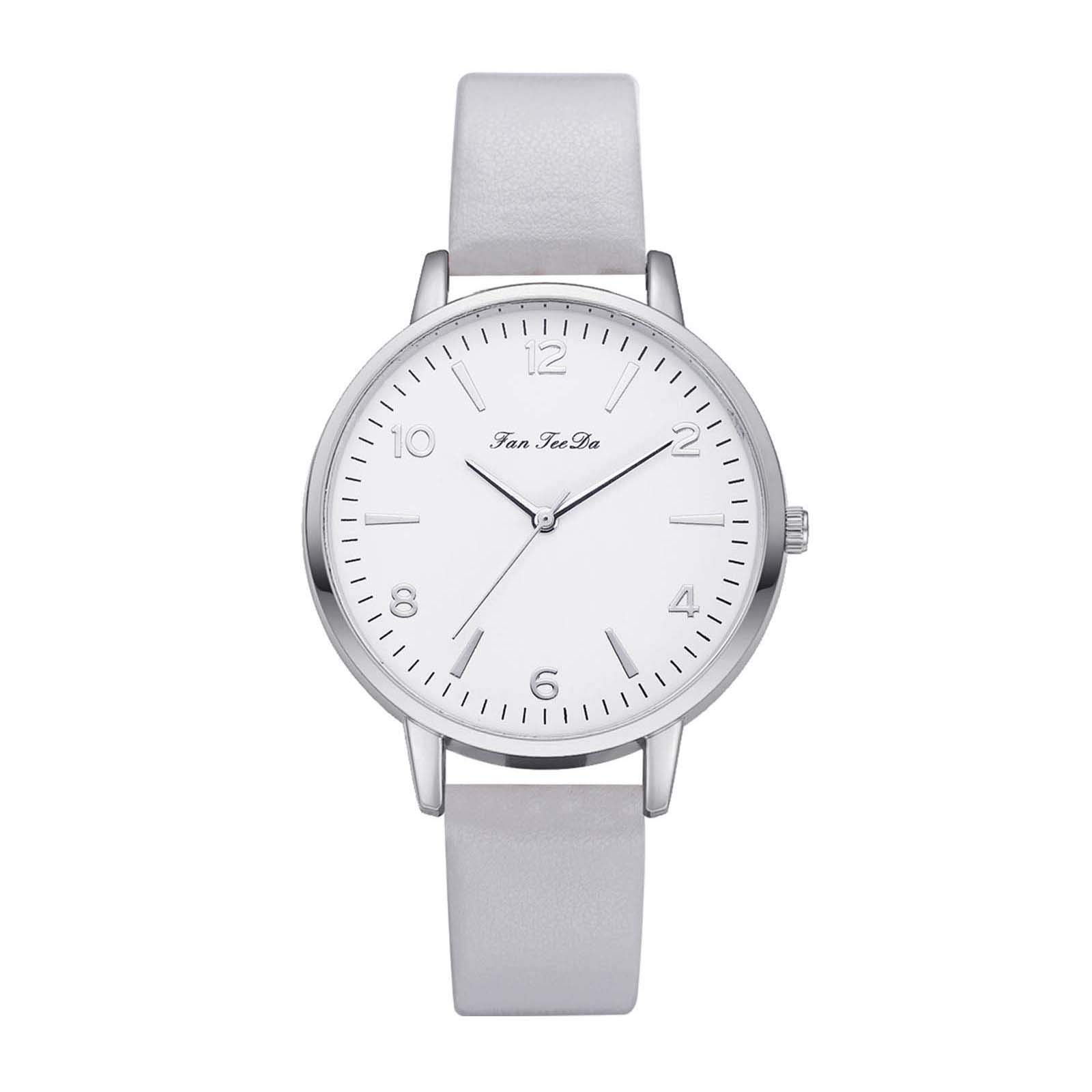 Elegant Two-Tone Women's Watches with Leather Strap - Quartz Dial Ladies Watch, Perfect Gift for Her - Ideal for Office, Party & Everyday Wear