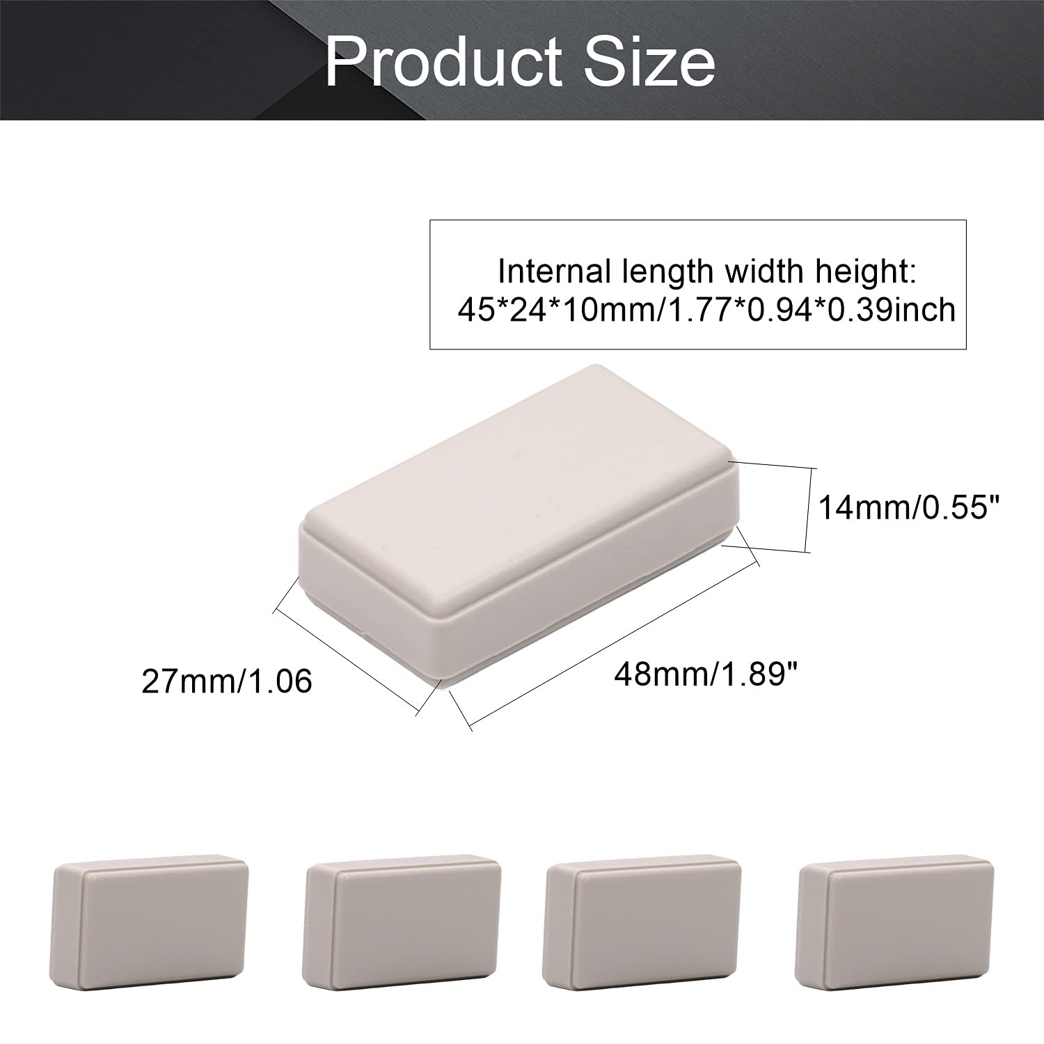 Fielect 12-Pack ABS Plastic Electrical Junction Box - 1.89