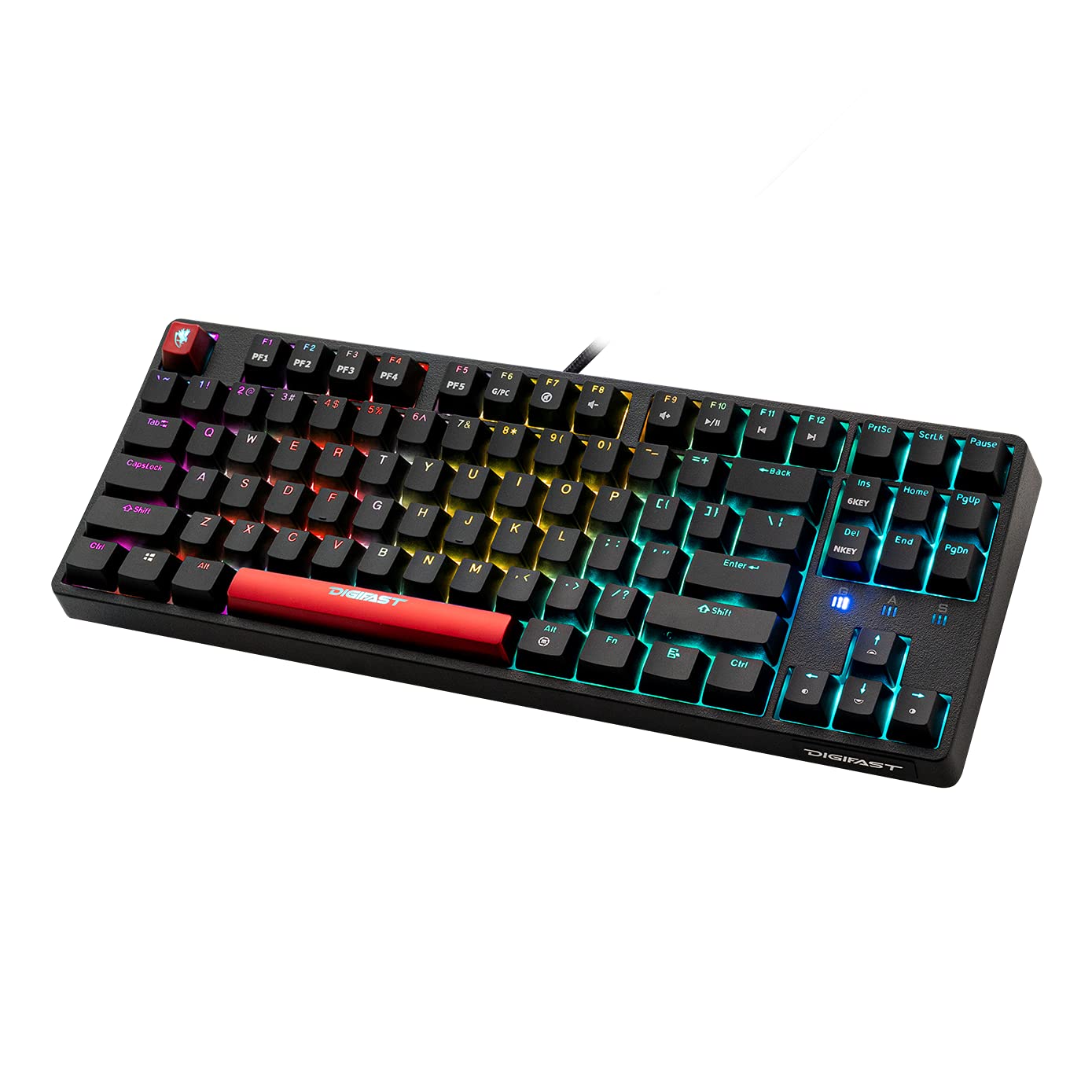CS-21 Mechanical Gaming Keyboard with RGB Backlit - Tenkeyless TKL Keyboard with Cherry MX Blue Switches | Perfect for PC Gaming, Typing & Esports Tournaments