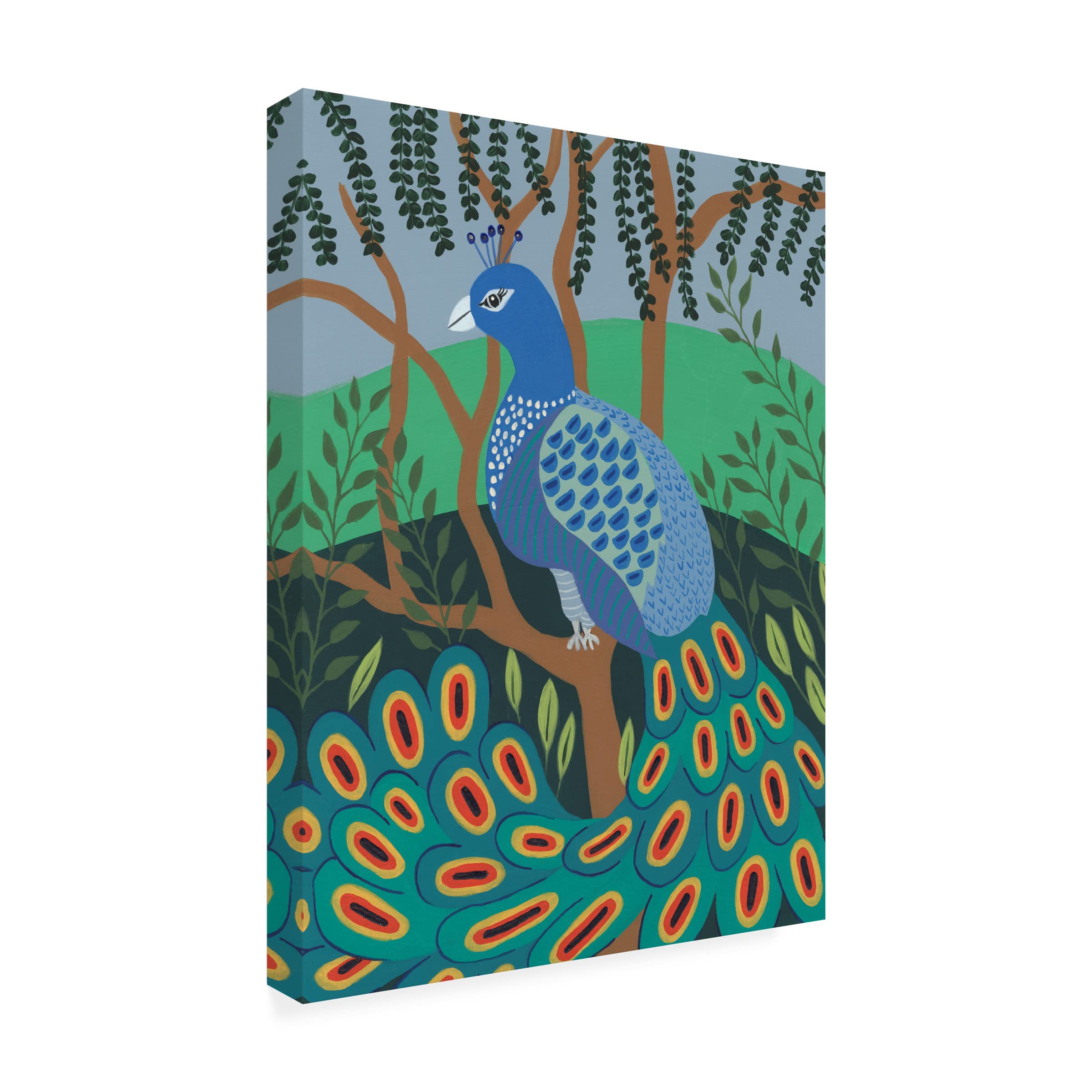 Trademark Fine Art 'Dandy Peacock II' Canvas Wall Art by Regina Moore - Elegant Home Decor for Living Room, Bedroom & Office