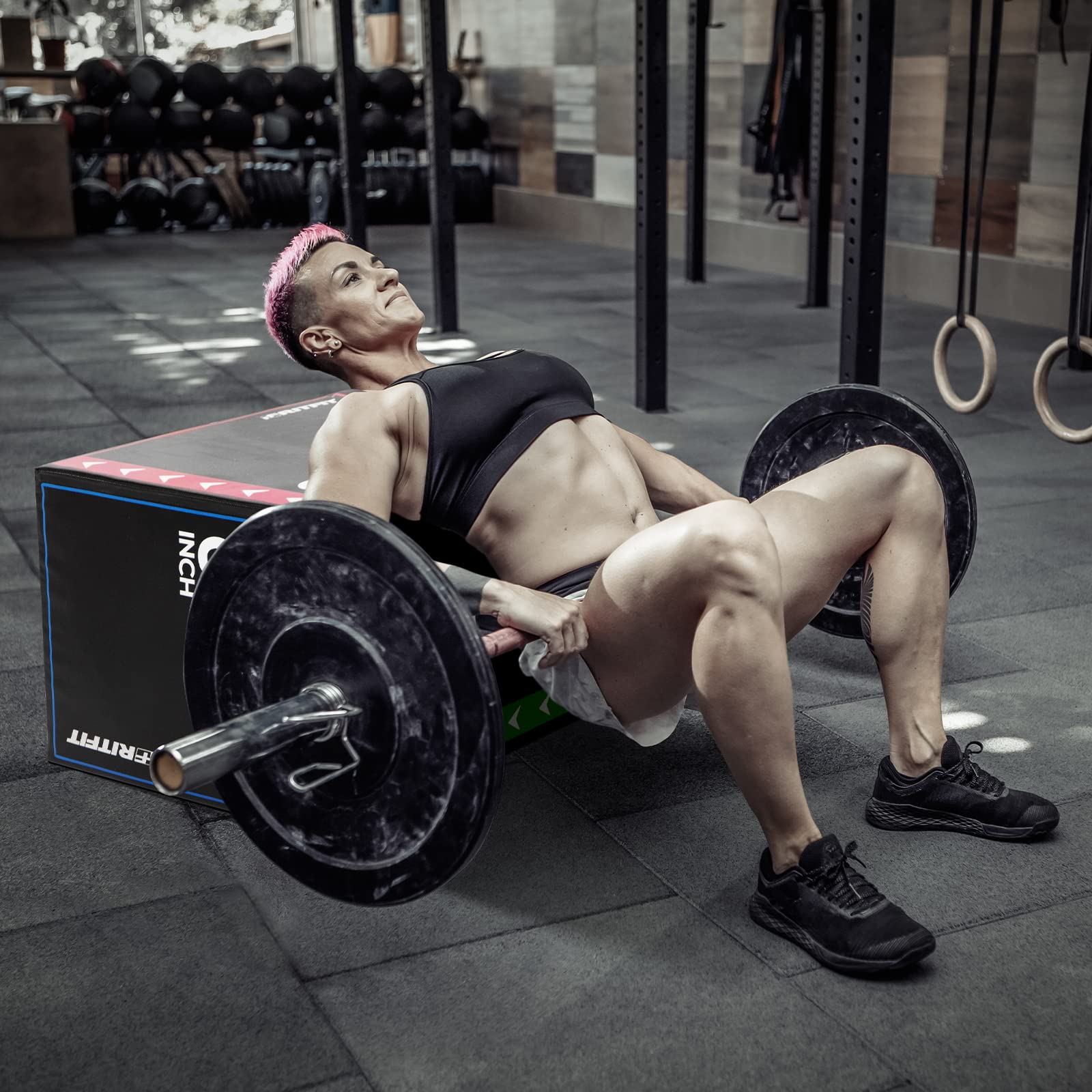 RitFit 3-in-1 Extra Firm Soft Plyo Box - High Density Foam Jump Box 30