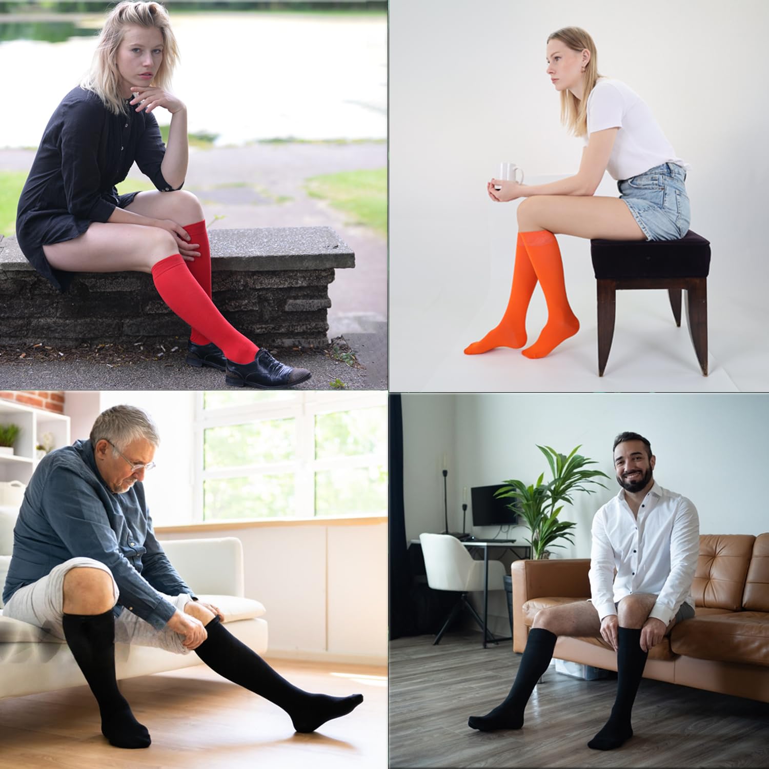 Premium Knee High Socks for Women & Men - Soft Combed Cotton, Seamless Toe Design - Tall Long Socks for Running, Hiking & Winter Warmth