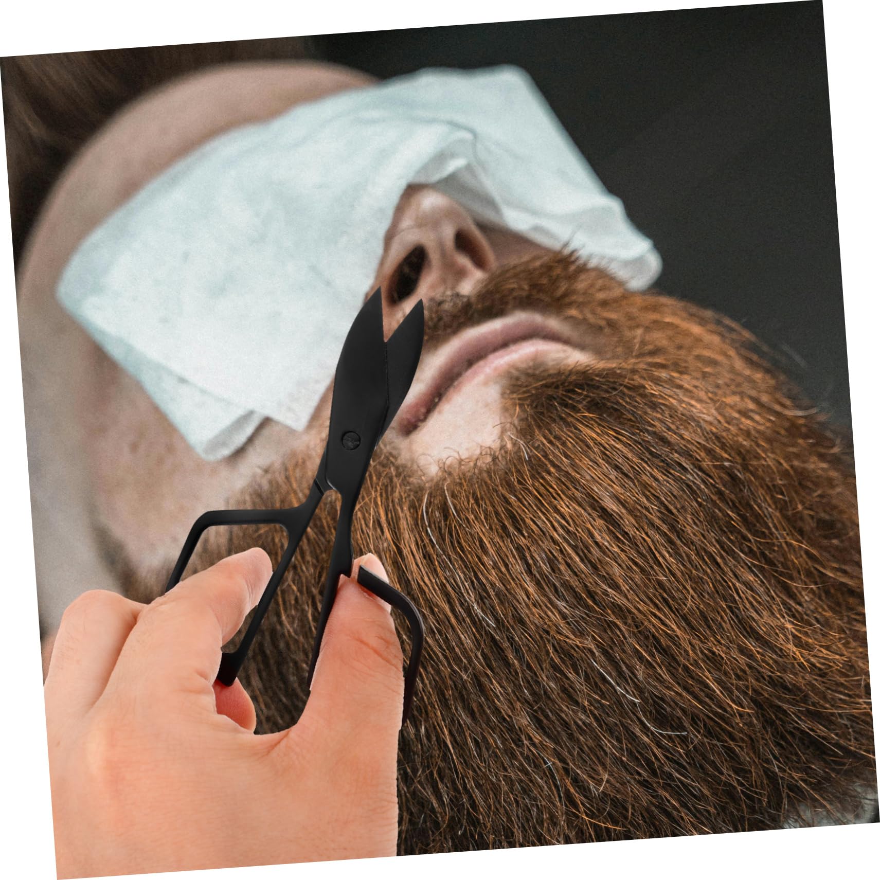 Premium Stainless Steel Nose Hair Trimmer & Eyebrow Scissors Set - Manual Grooming Tool for Beard, Eyelashes & Brow Shaping - Black Stainless Steel Design for Home & Travel Use