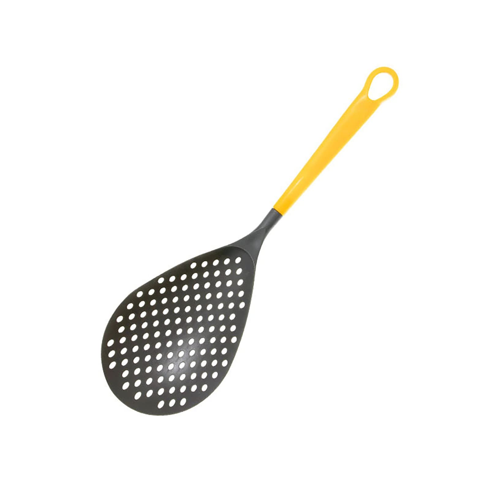 TEEGUI Multifunctional Kitchen Spoon - Slotted Spoon, Colander Strainer & Food Scoop with Ergonomic Handle - Perfect for Cooking, Frying, Serving & Straining Pasta, Soup & Vegetables (Yellow, One Size)