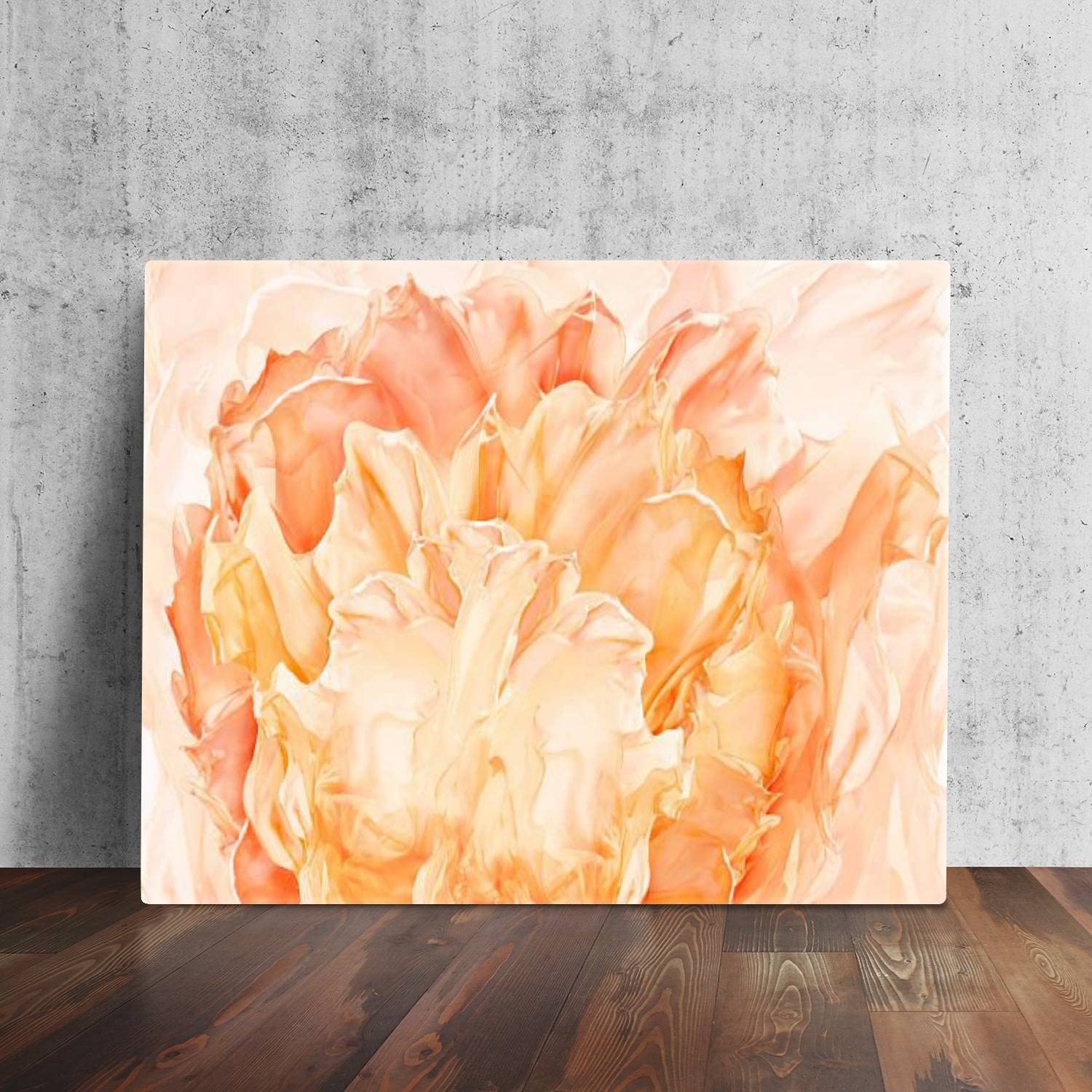 Abstract Floral Fabric Wall Art - Framed Canvas Painting with Waving Petal Design for Living Room, Bedroom, Bathroom & Home Office Decor | Ready to Hang | Modern Botanical Home Décor for Relaxing Spaces