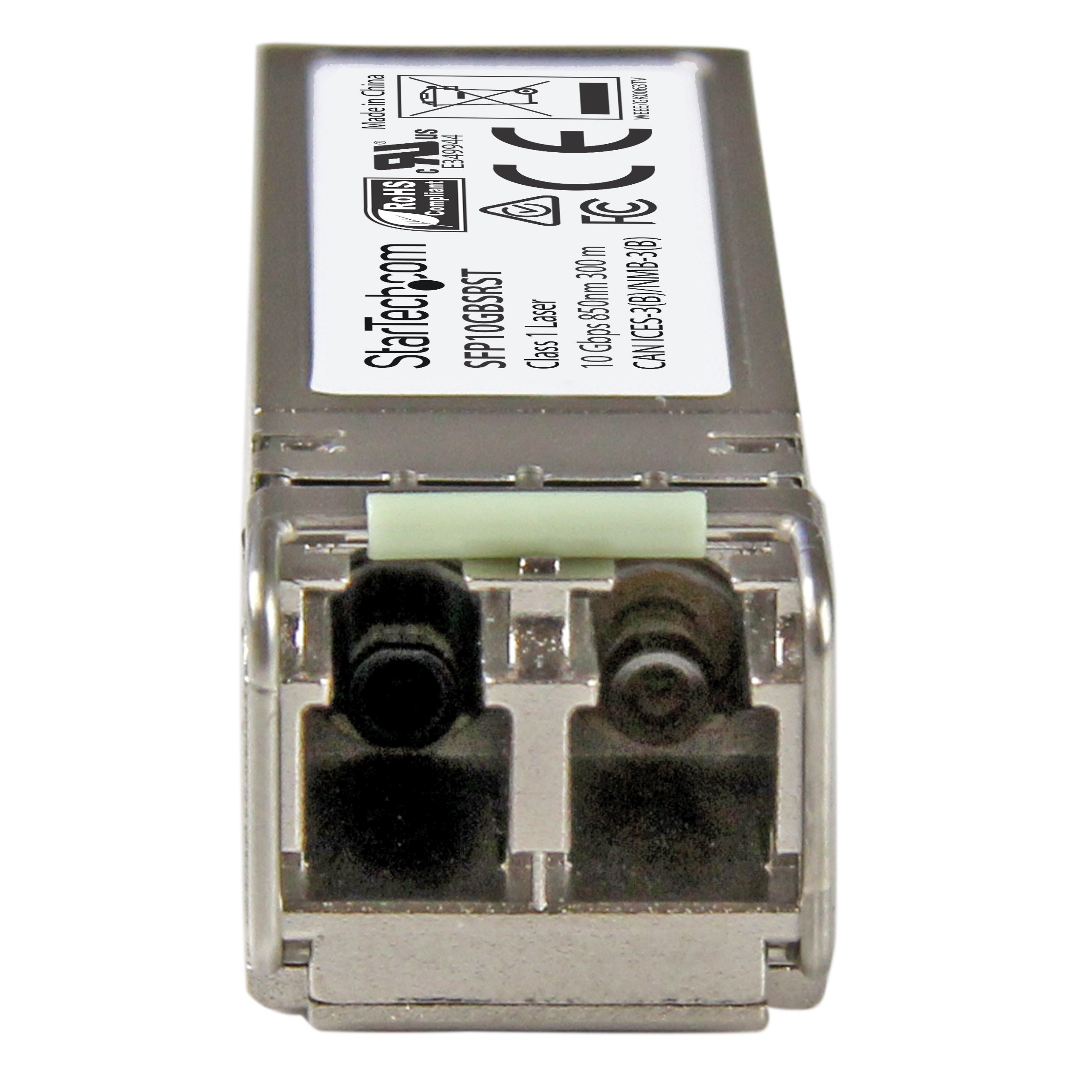 StarTech.com MSA Compatible SFP+ Module 10GBASE-SR - 10GbE Multi-Mode Fiber Optic Transceiver for Gigabit Ethernet - 850nm LC 300m with DDM (SFP10GBSRST) - Ideal for Data Centers, Enterprise Networks & High-Speed Server Connections