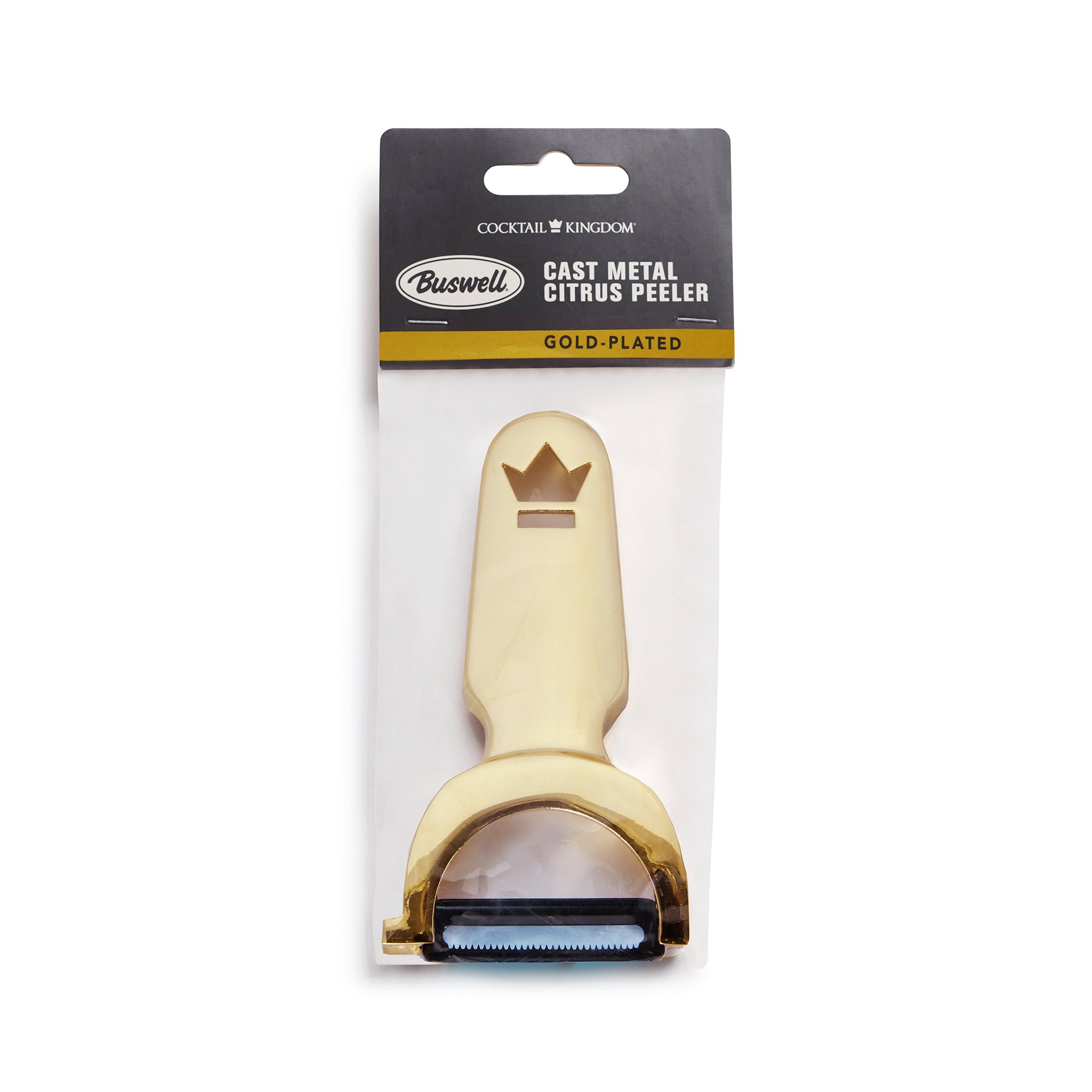Premium BUSWELL® Stainless Steel Serrated Gold-Plated Vegetable Peeler - Perfect for Kitchen, Camping & Gift Giving