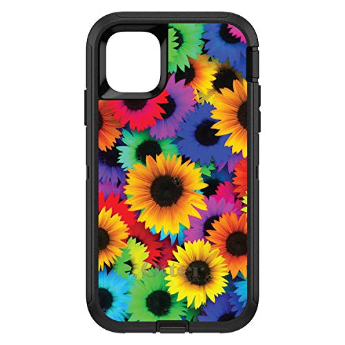 Red Green Yellow Sunflowers On Black Case