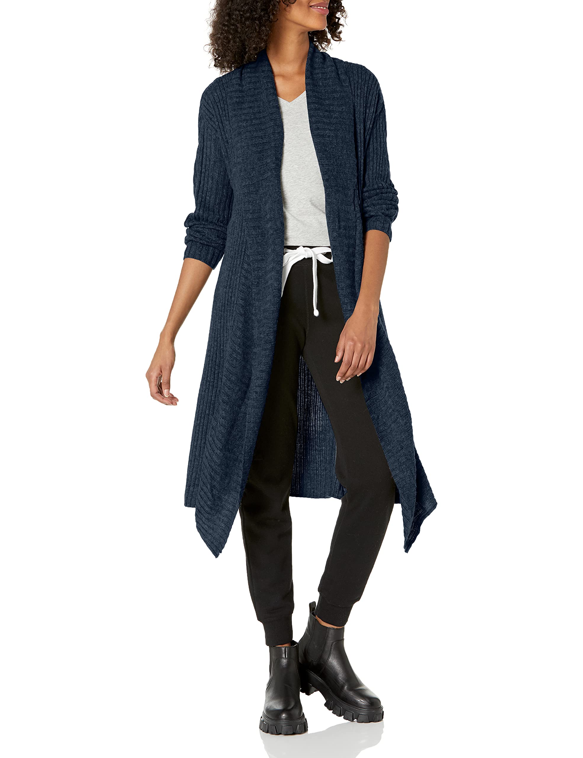 Amazon Essentials Women's Oversized Open Front Knee Length Sweater Coat - Soft Long Cardigan for Fall & Winter, Perfect for Layering, Office Wear, and Casual Outfits