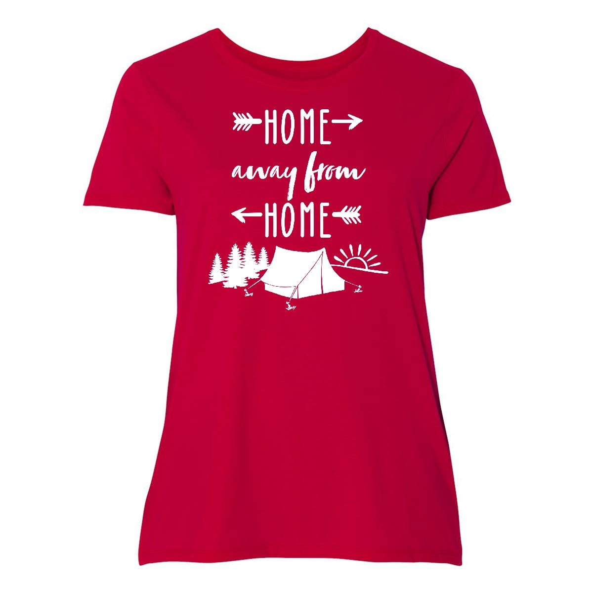 Inktastic Home Away from Home - Women's Plus Size Camping T-Shirt | Comfortable & Stylish Outdoor Apparel for Hiking, Travel & Adventure