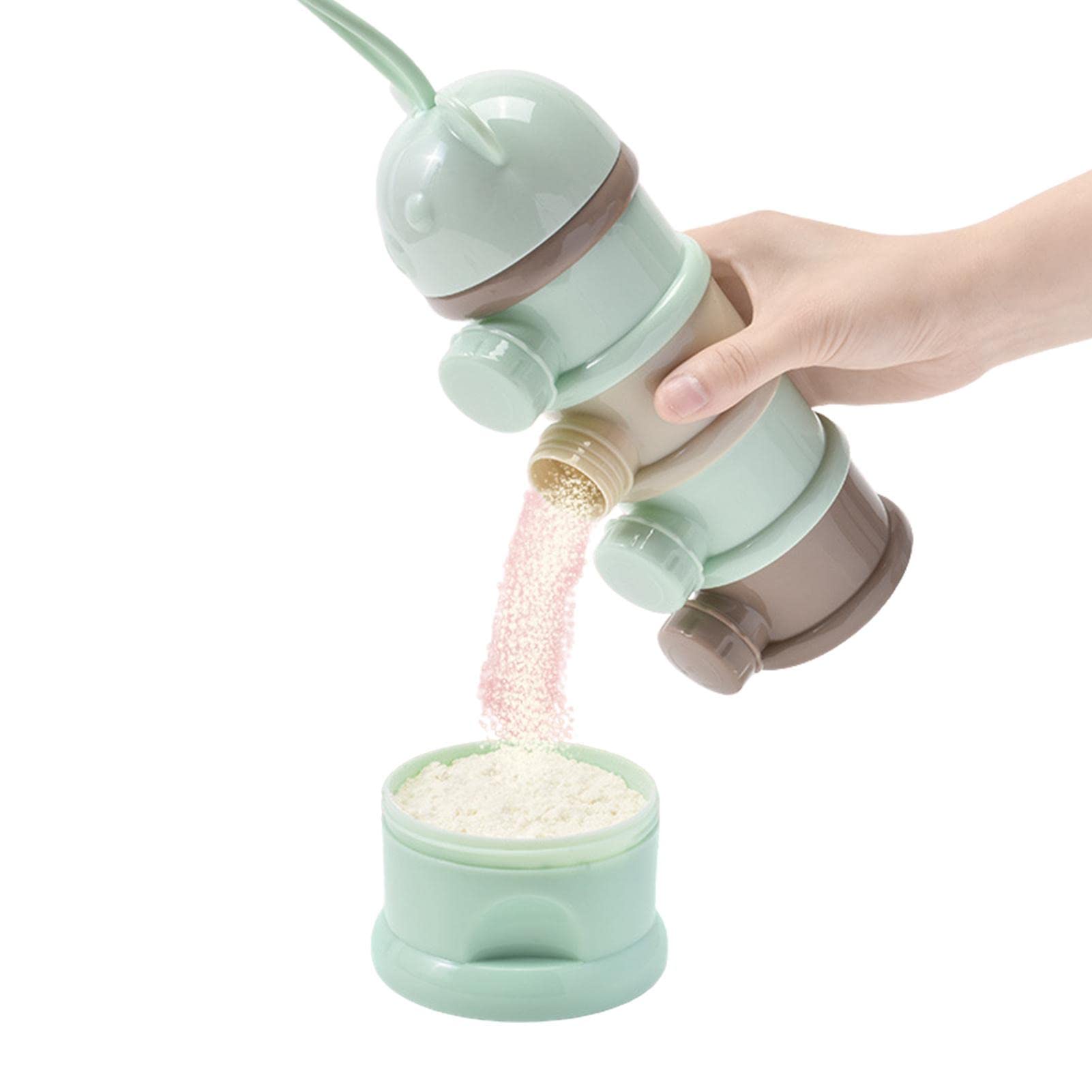 Portable 4-Layer Baby Formula Dispenser - Non-Spill Stackable Powder Container for Travel & Home | On-the-Go Milk Powder Storage | Perfect for Diaper Bags, Strollers & Outdoor Activities