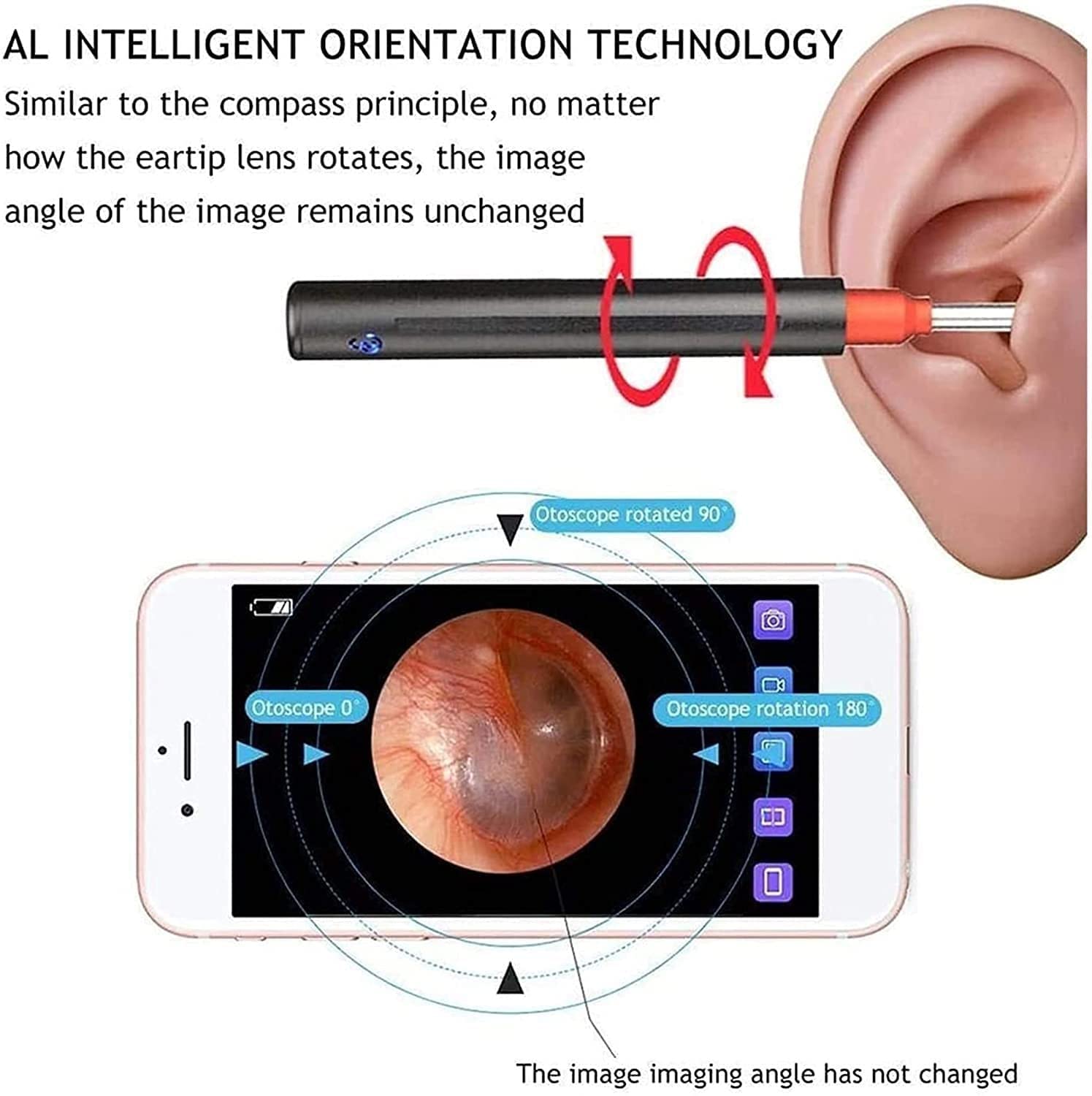Ear Wax Removal Camera - IP67 Waterproof Earwax Cleaner Tool with Visual Inspection for Kids & Adults | Safe Ear Cleaning Kit for Home Use & Travel