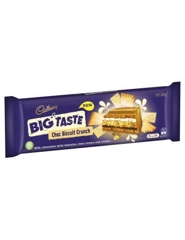Cadbury Big Taste Chocolate Biscuit Crunch 300g (12 Pack) - Delicious Chocolate Covered Biscuits for Snacking, Gifts & Party Treats