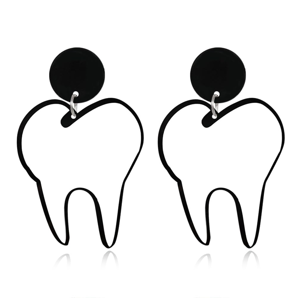 Funny Big Teeth Earrings - Exaggerated Handmade Tooth Model Jewelry | Cute Dental Hygienist Gift for Dentists, Dental Students & Assistants | Perfect for White Coat Ceremonies, Graduation Gifts & Dental Office Humor