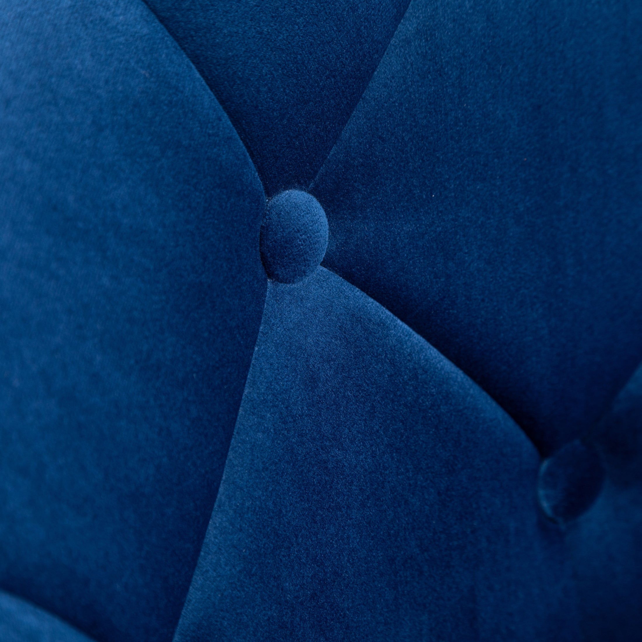 Roundhill Furniture Noas Velvet Upholstered Tufted Back Swivel Accent Chair - Blue Velvet Lounge Chair with 360° Rotation for Living Room, Bedroom & Office Decor