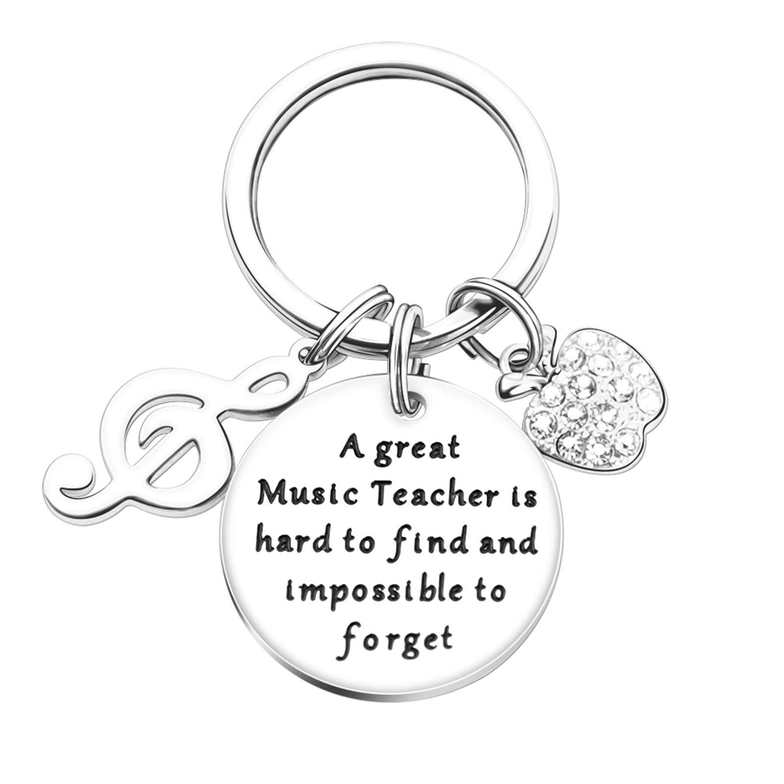 Creative Rhinestone Apple Pendant Keychain - Elegant Music Teacher Gift for Women & Men - Perfect for Car Keys, Backpacks, and Gift Giving