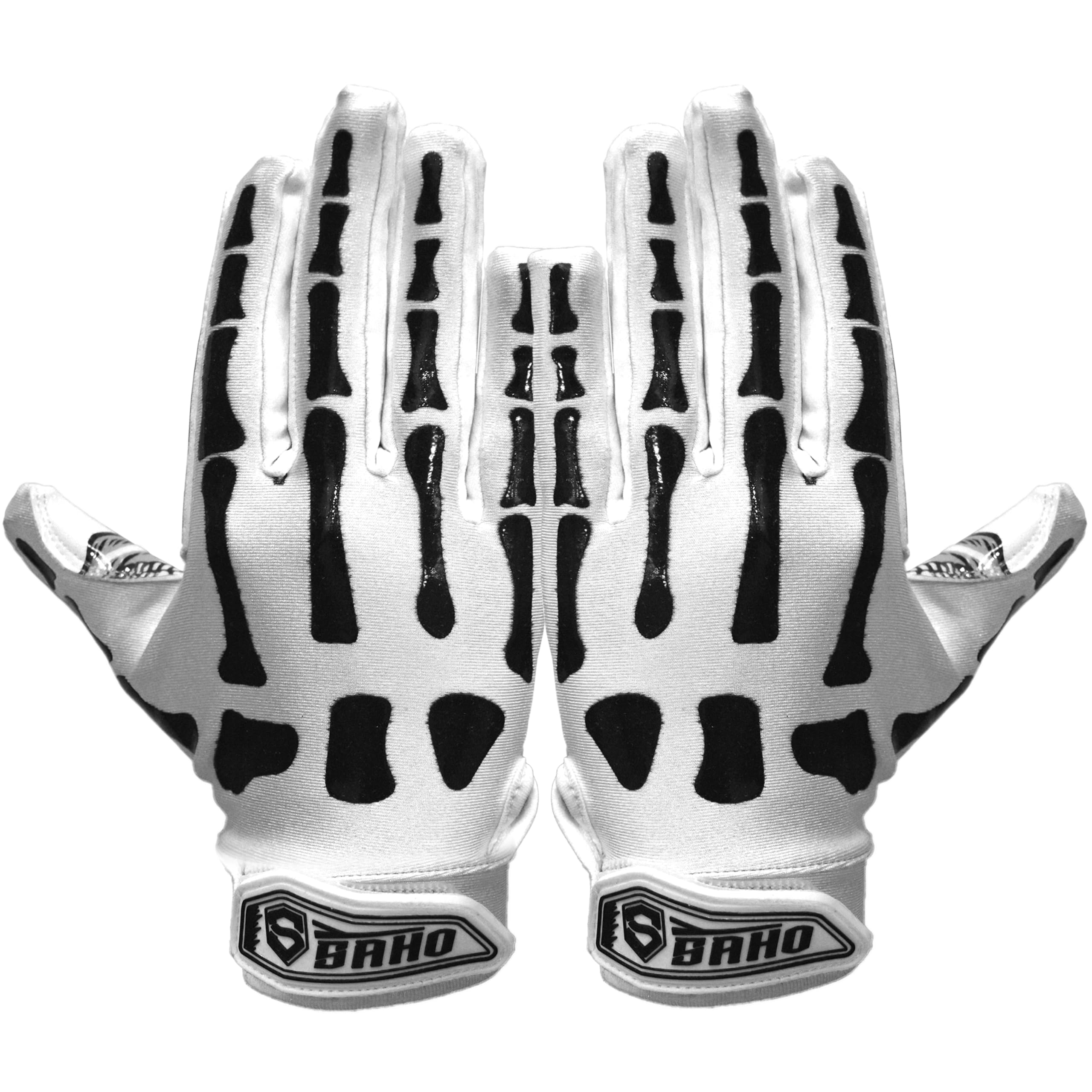 Pro Elite Super Sticky Football Gloves - Tacky Grip for Enhanced Performance | Skin Tight Fit for Adults & Youth | White Receiver Gloves for American Football Training & Games