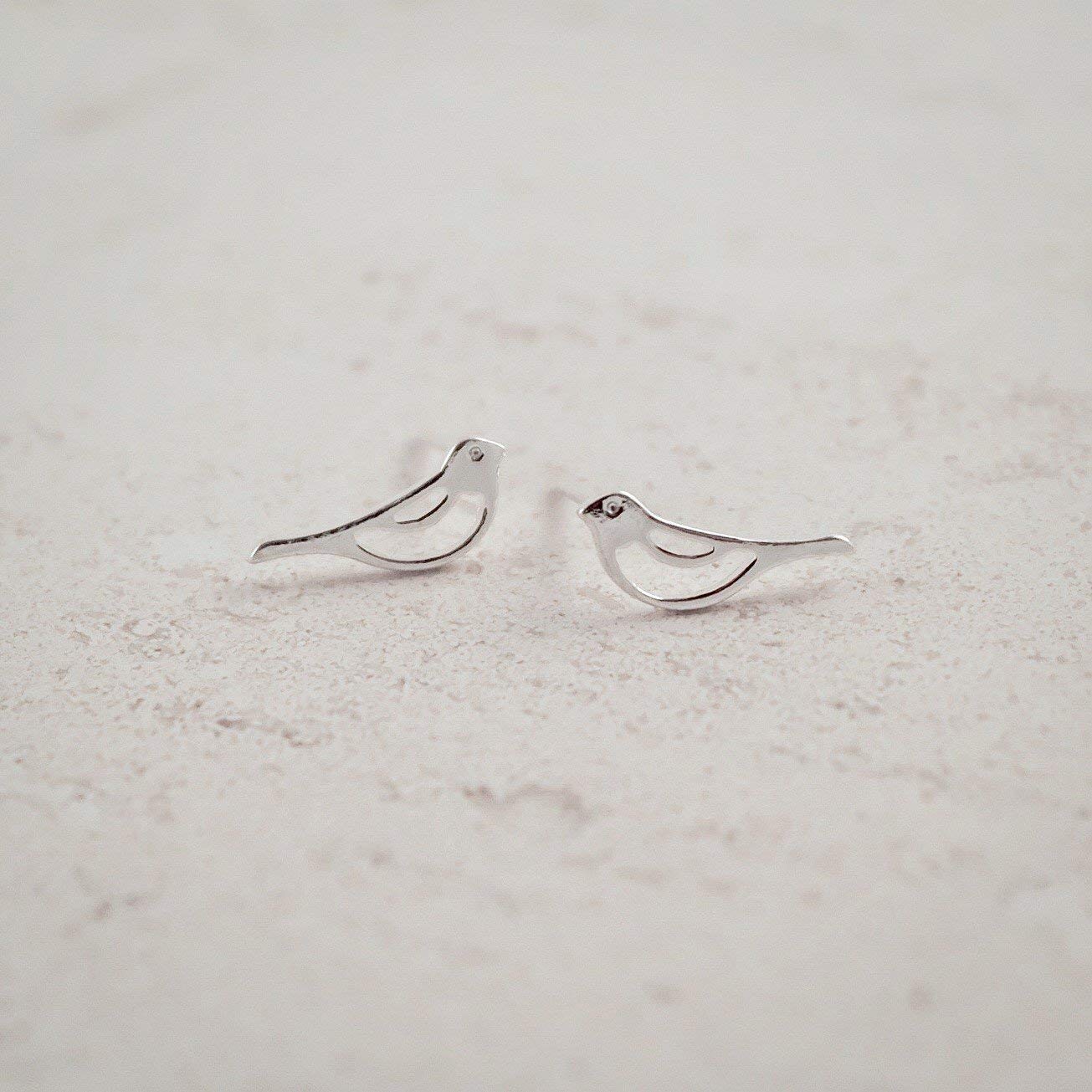 Boma Jewelry Sterling Silver Bird Stud Earrings for Women - Hypoallergenic 925 Silver Small Bird Earrings - Perfect for Everyday Wear, Gifts & Special Occasions