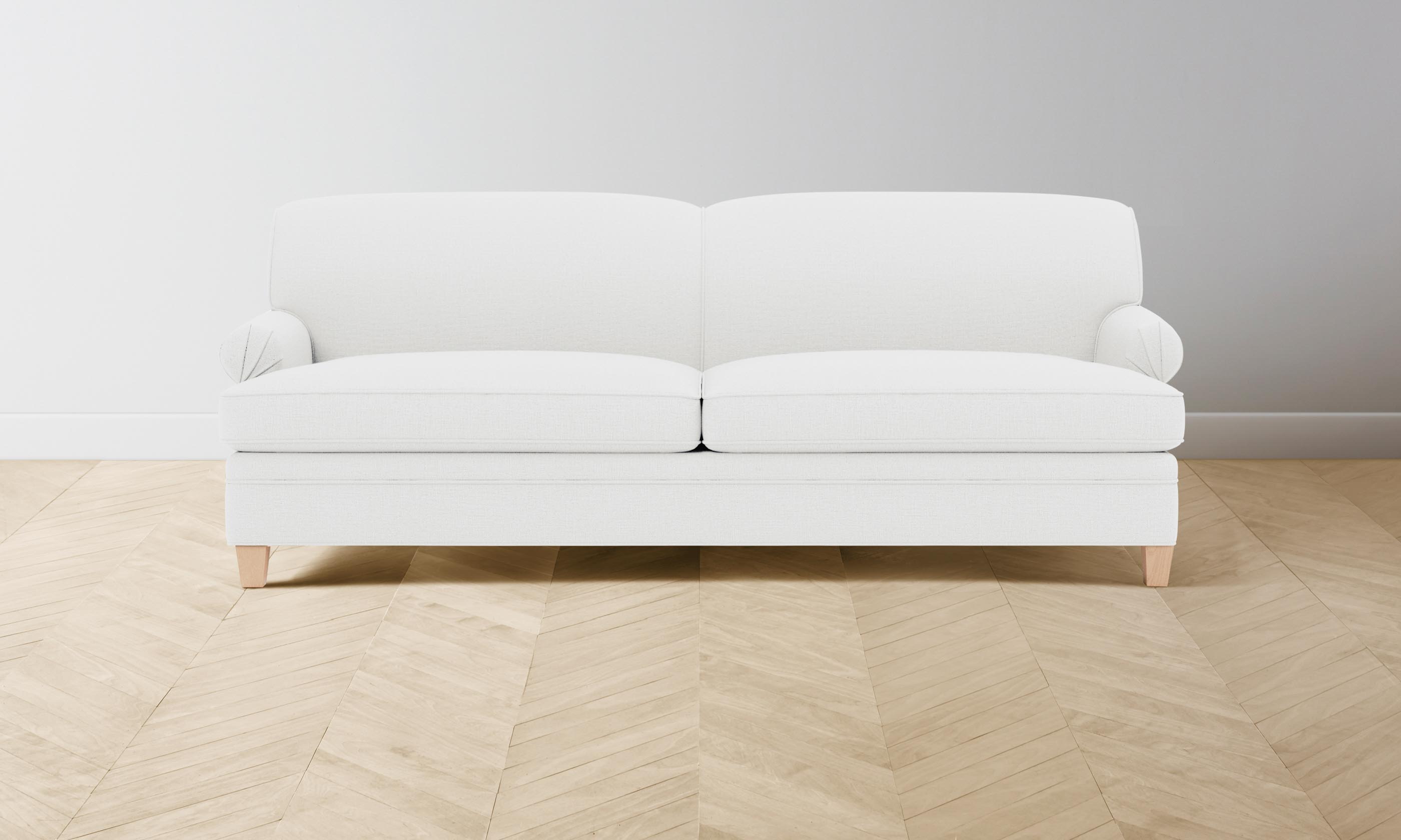 Carmine Sofa - Performance Linen Weave in Pure White | Modern Living Room Furniture for Home & Office Comfort