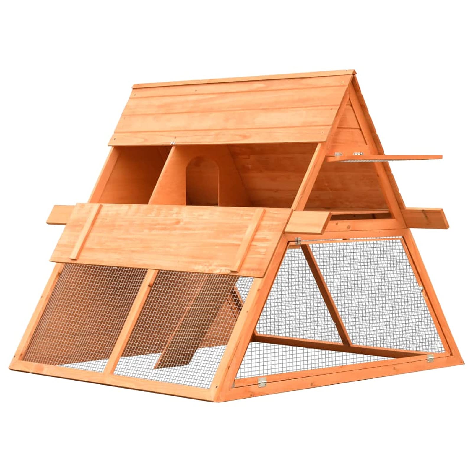 Premium Outdoor Rabbit Hutch with Pull-Out Tray & Ramp - 59.8