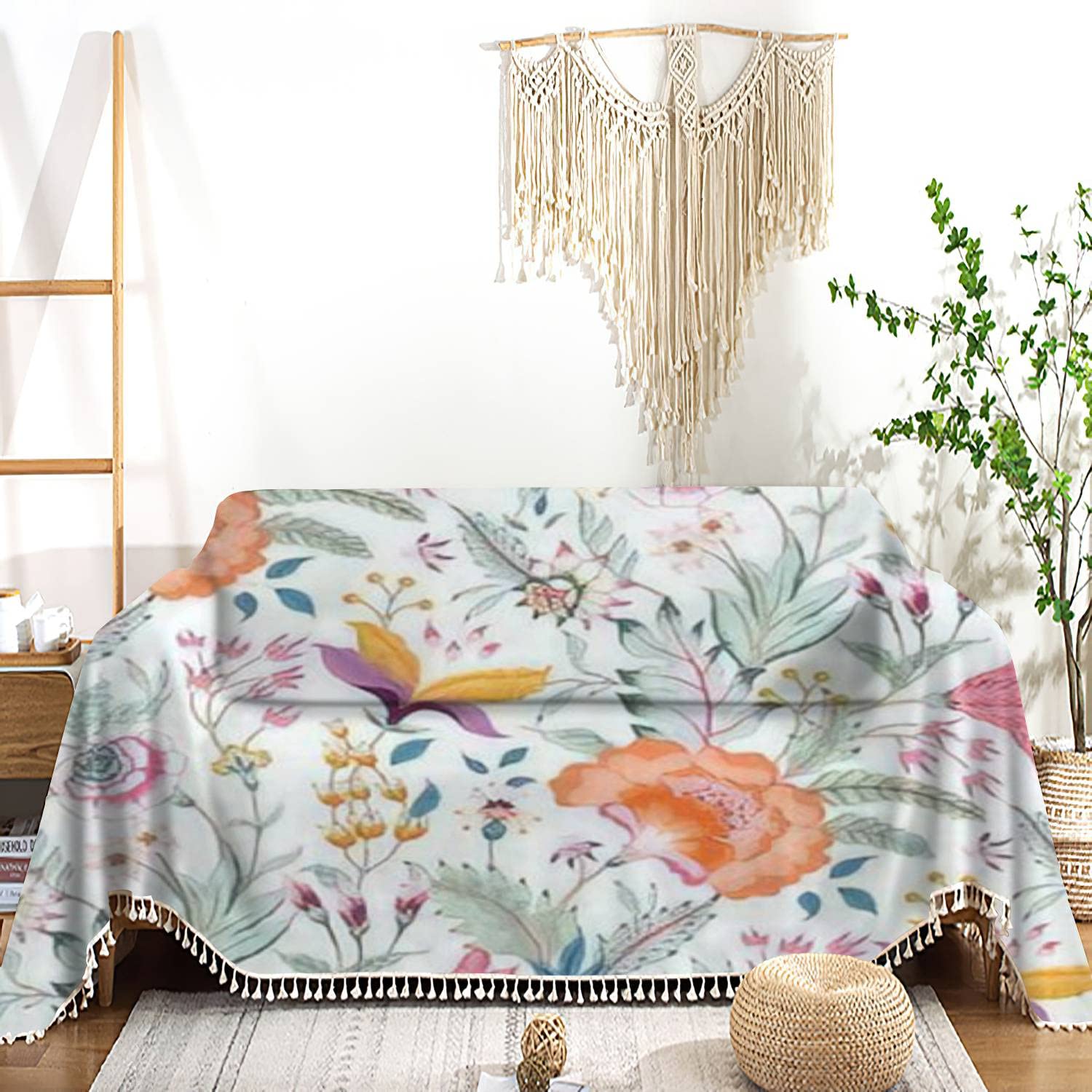Vintage Jacobean Embroidery Floral Sofa Cover - Washable Slipcover, Couch Protector & Pet-Friendly Furniture Throw for Living Room & Bedroom | Elegant Home Decor for Cozy Spaces
