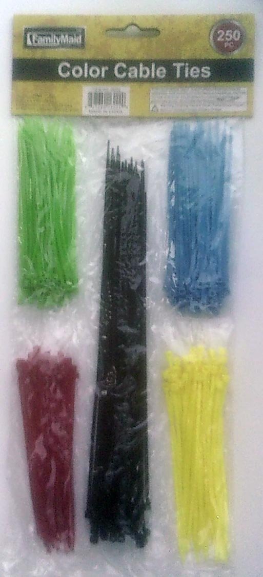250-Piece Multi-Color Cable Ties Set - 4 Inch & 8 Inch Nylon Zip Ties (5 Vibrant Colors) - Perfect for Home Organization, DIY Projects, and Wire Management